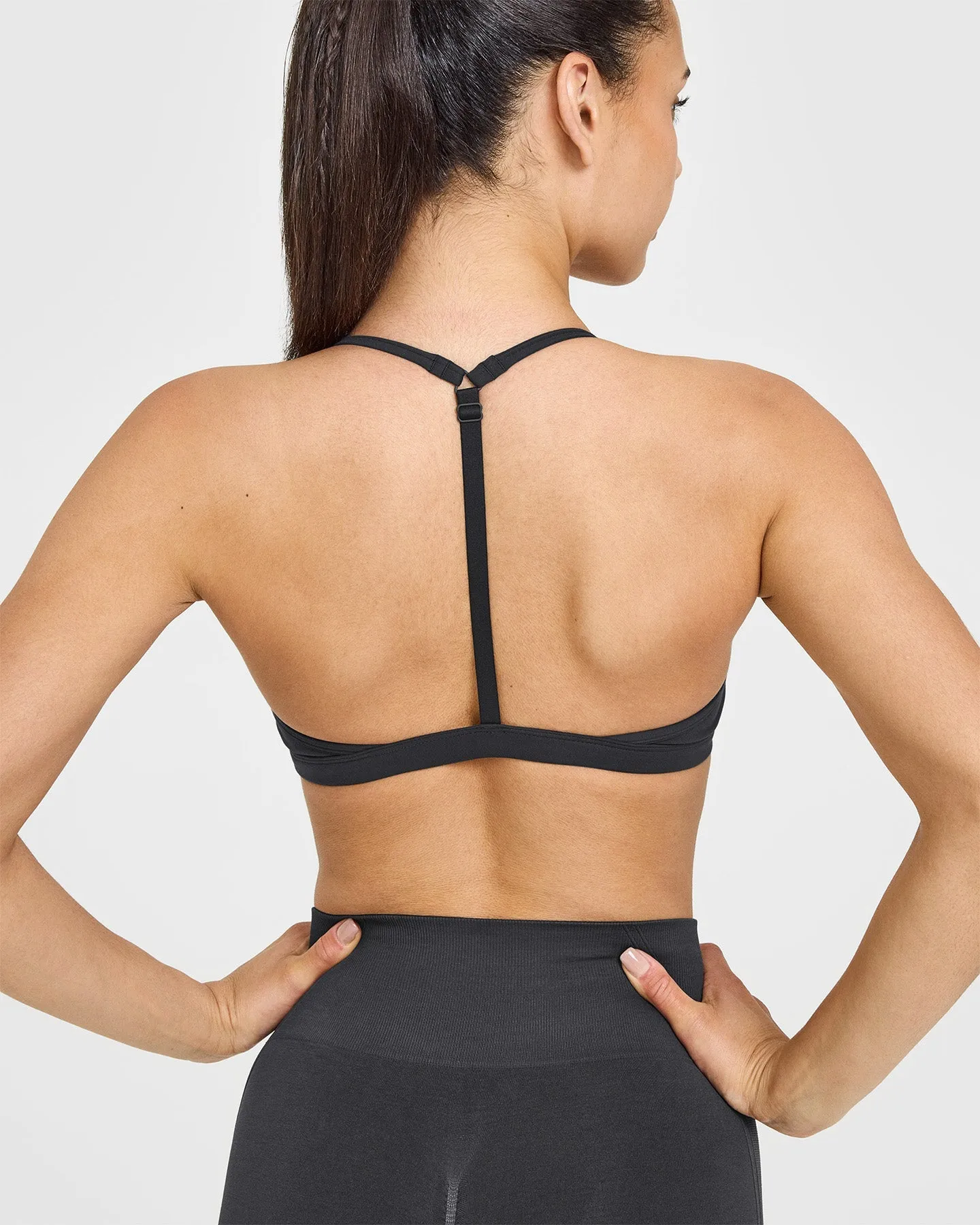 EasyLift™ Ultra Minimal V Neck Bralette | Coal sold by Oner Active product image thumbnail 4