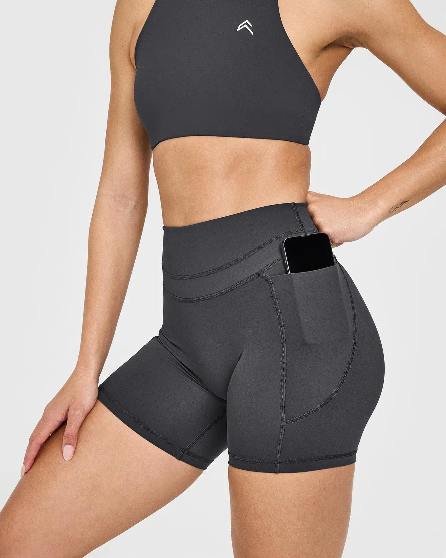 Unified High Waisted Pocket Shorts 6" | Coal sold by Oner Active product image thumbnail 5
