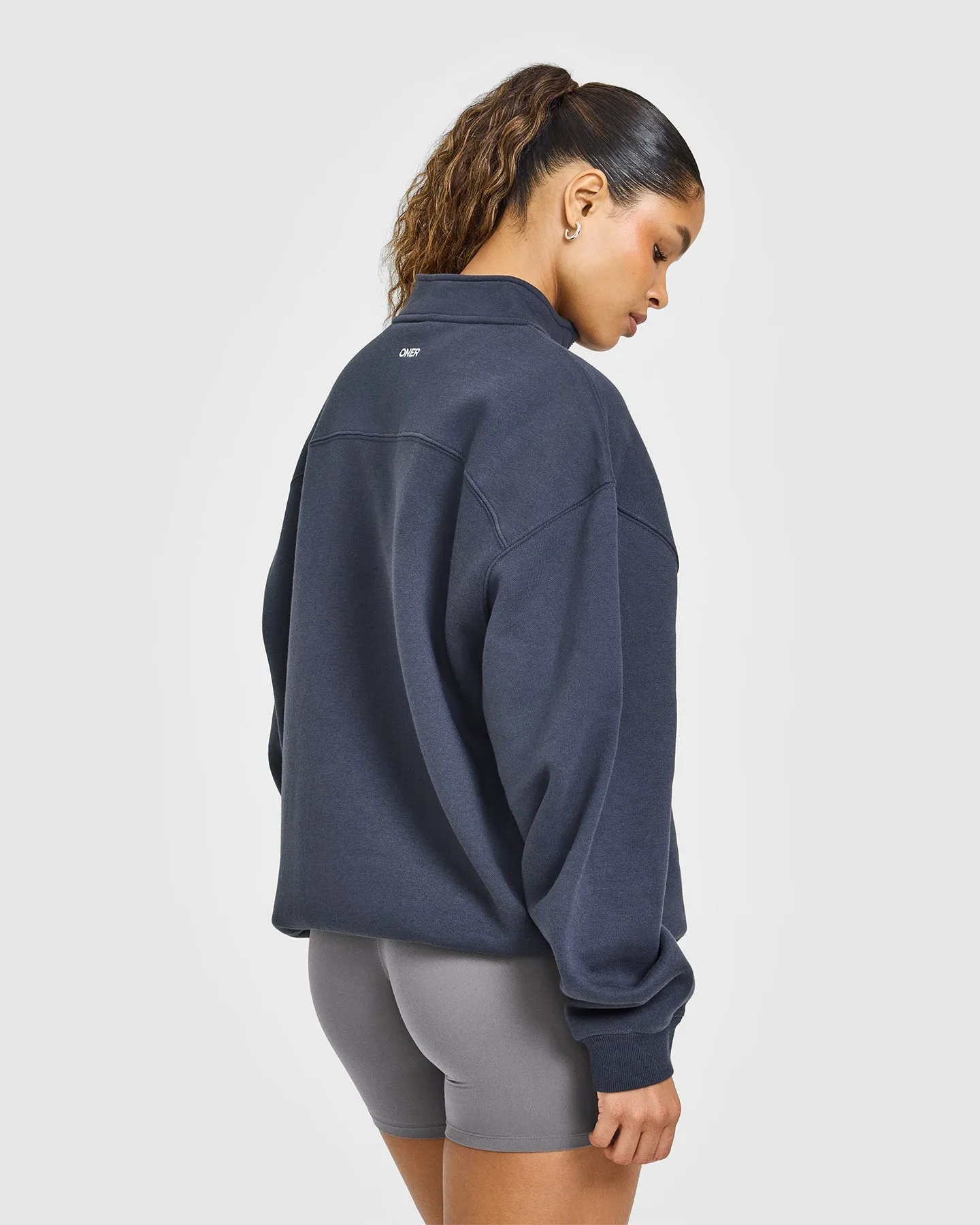 Foundations Oversized 1/4 Zip Sweatshirt | True Blue sold by Oner Active product image thumbnail 4