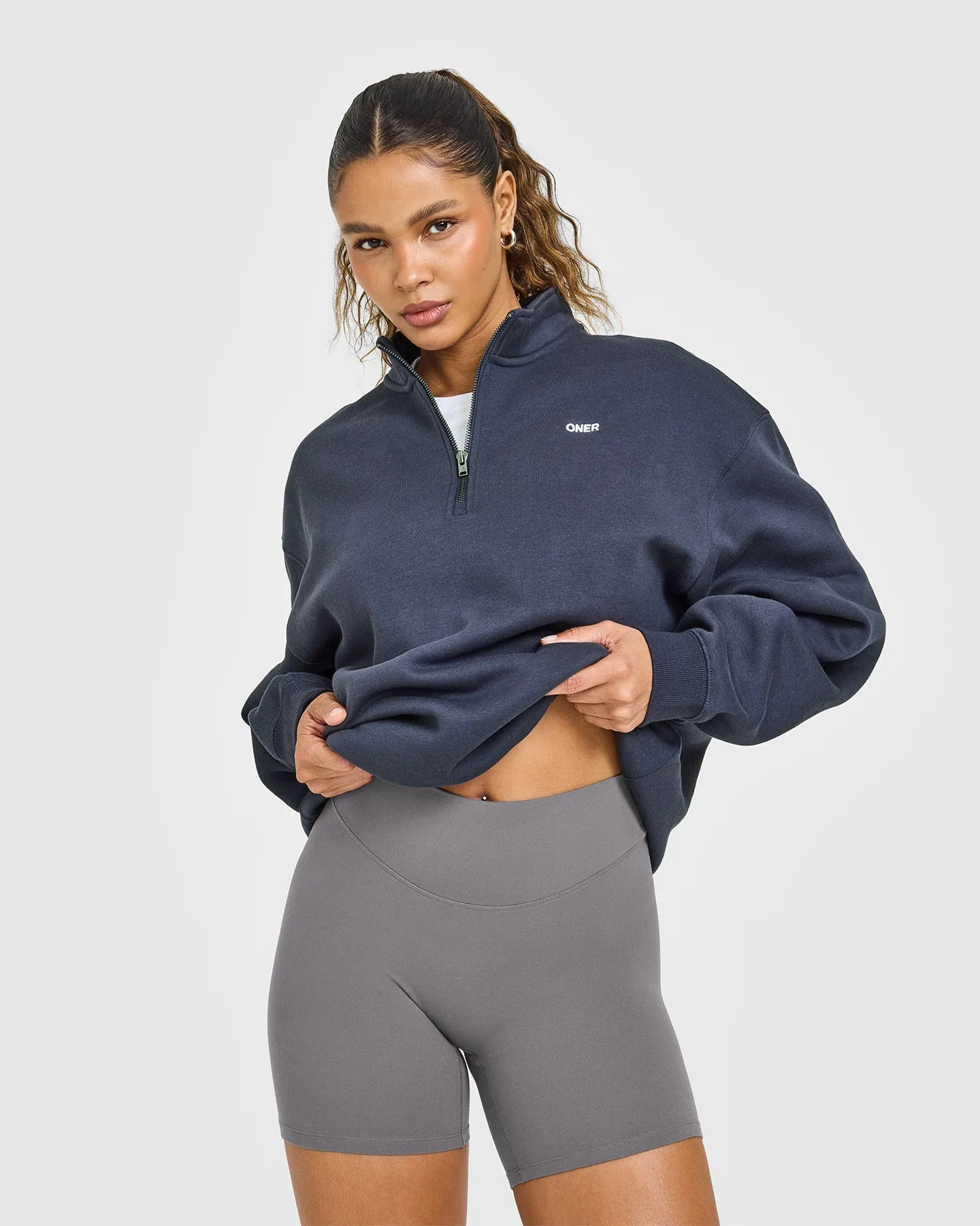 Foundations Oversized 1/4 Zip Sweatshirt | True Blue sold by Oner Active