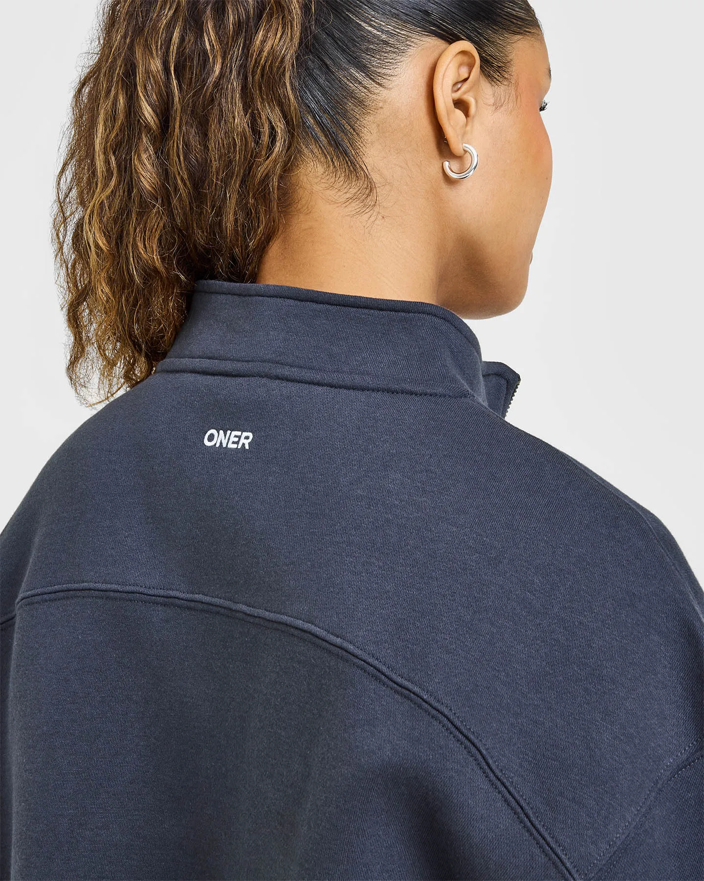 Foundations Oversized 1/4 Zip Sweatshirt | True Blue sold by Oner Active product image thumbnail 5