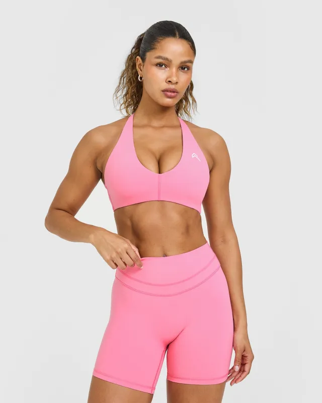 Unified Micro Bralette White Logo | Peony Pink sold by Oner Active