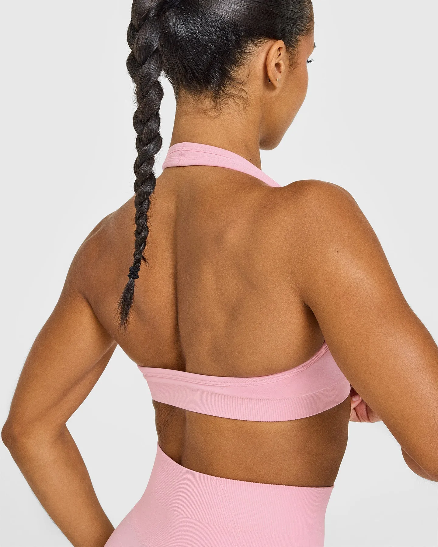 Effortless Seamless Halter Neck Sports Bra | Petal Pink sold by Oner Active product image thumbnail 4