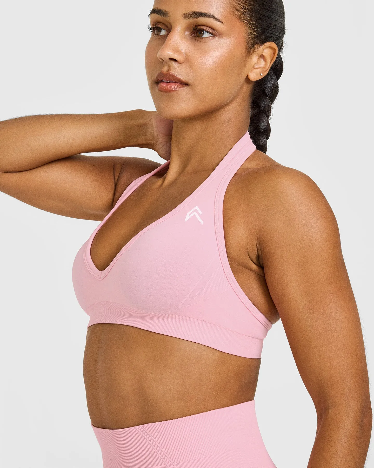 Effortless Seamless Halter Neck Sports Bra | Petal Pink sold by Oner Active product image thumbnail 5