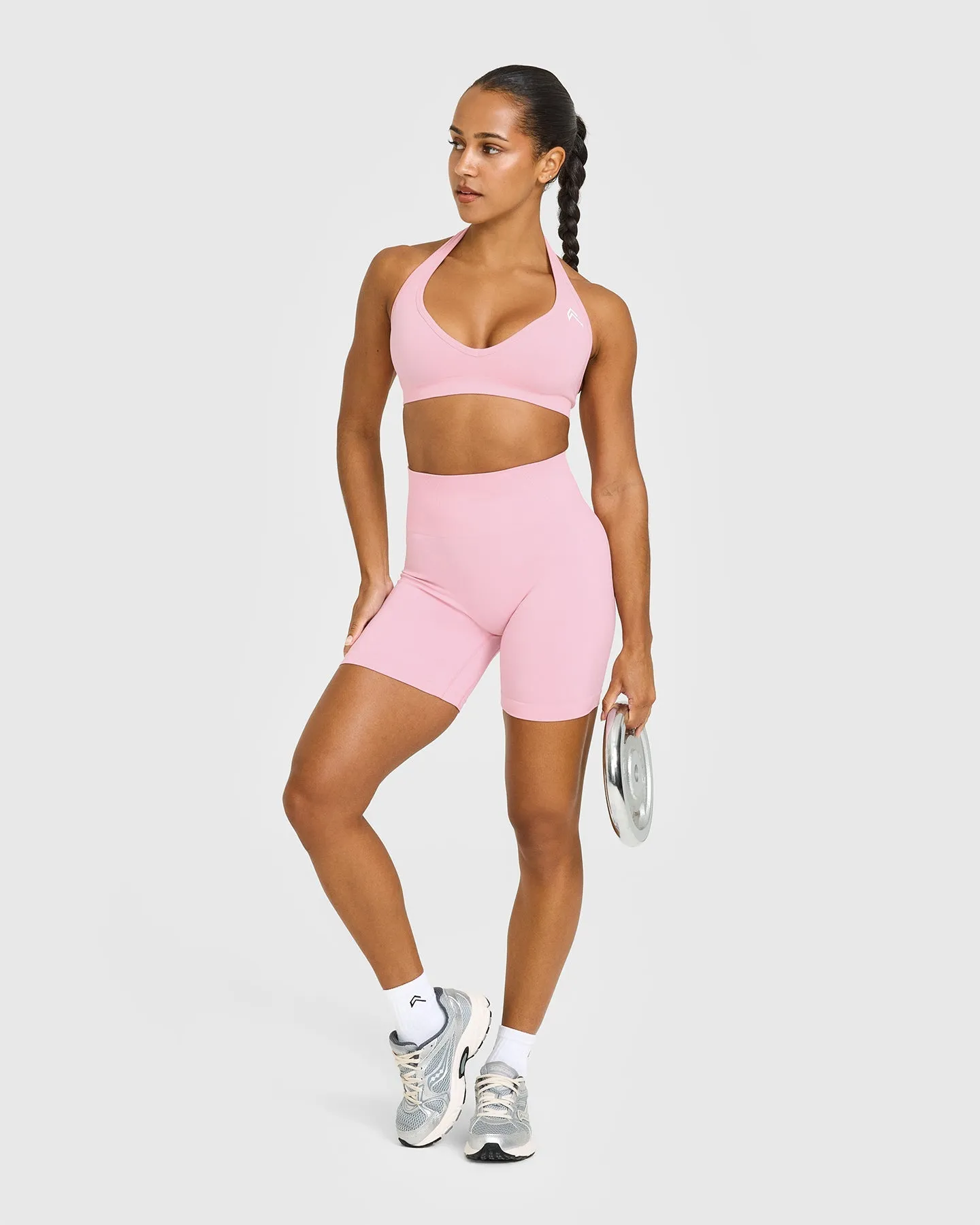 Effortless Seamless Halter Neck Sports Bra | Petal Pink sold by Oner Active product image thumbnail 3