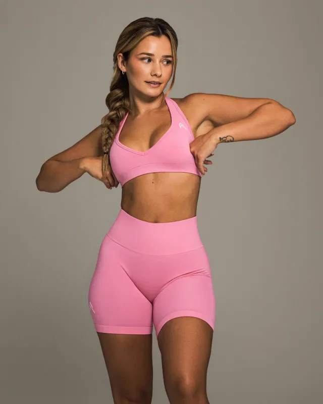 Effortless Seamless Halter Neck Sports Bra | Peony Pink sold by Oner Active
