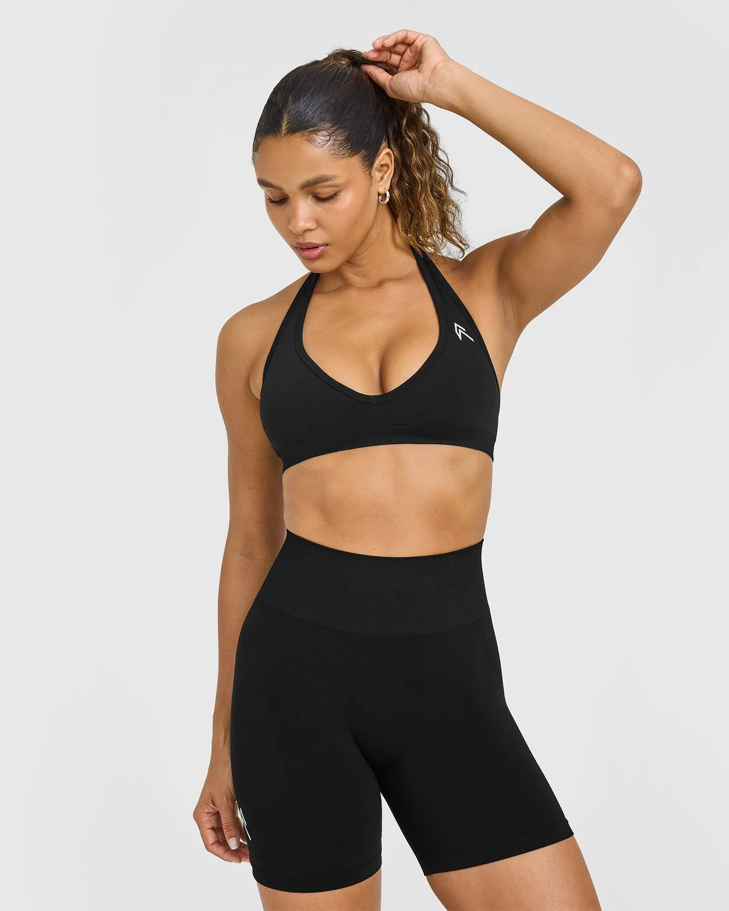 Effortless Seamless Halter Neck Sports Bra | Black sold by Oner Active