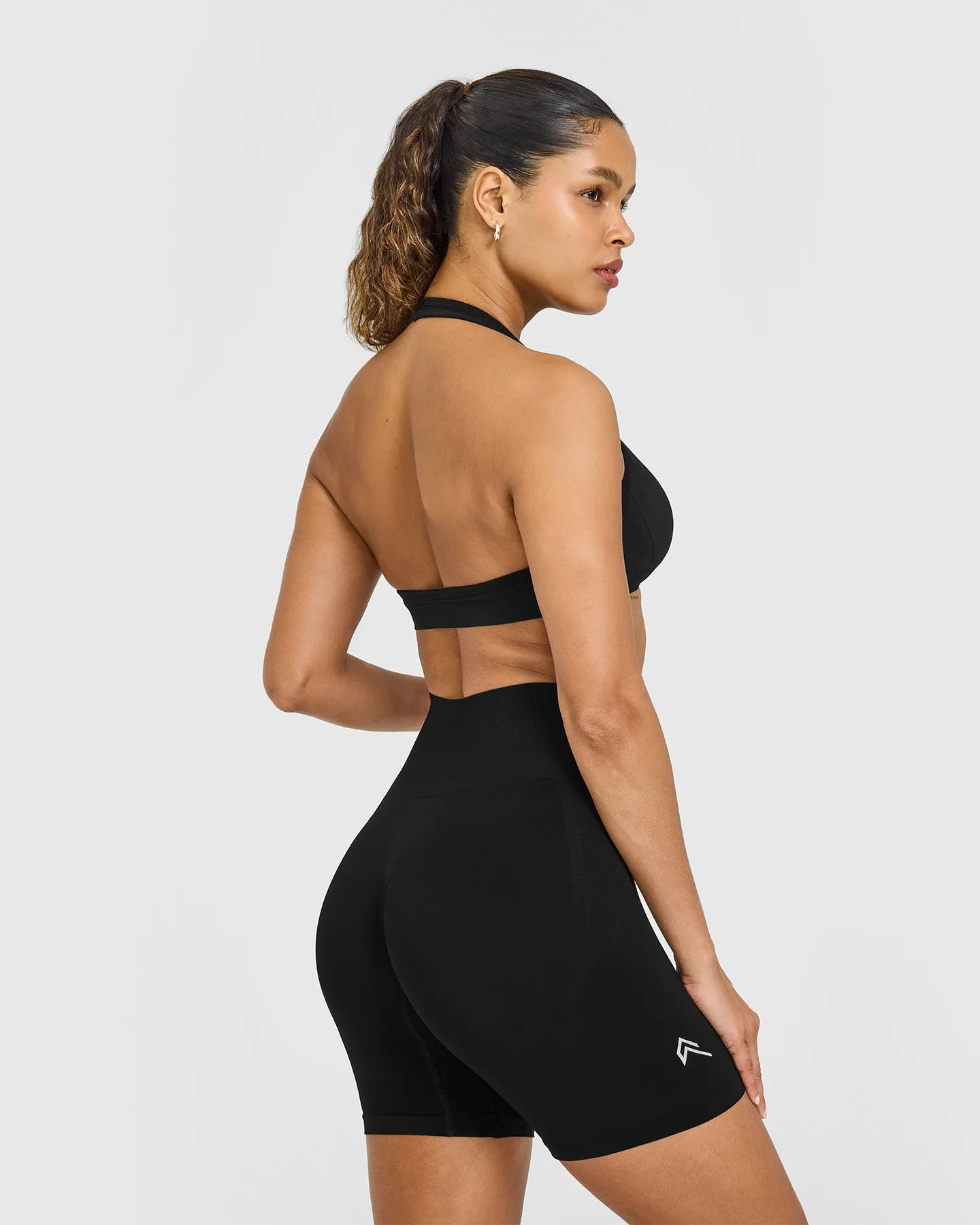 Effortless Seamless Halter Neck Sports Bra | Black sold by Oner Active product image thumbnail 2