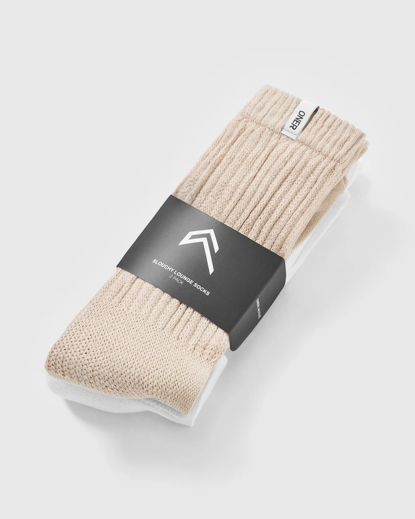 Slouchy Lounge Socks 2 Pack | Sand/ White sold by Oner Active product image thumbnail 5