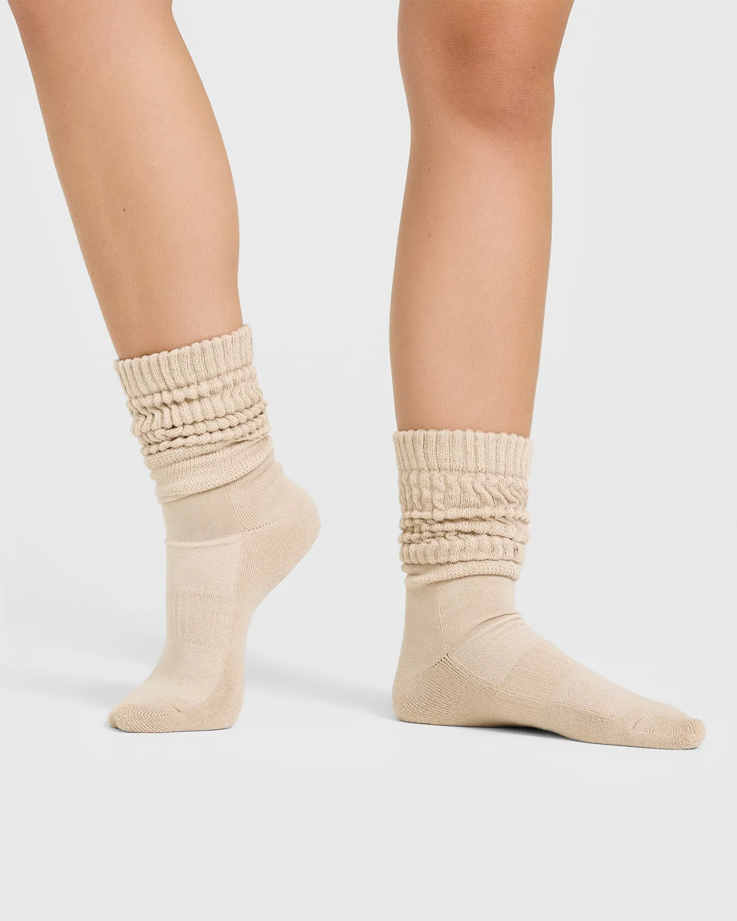 Slouchy Lounge Socks 2 Pack | Sand/ White sold by Oner Active product image thumbnail 3