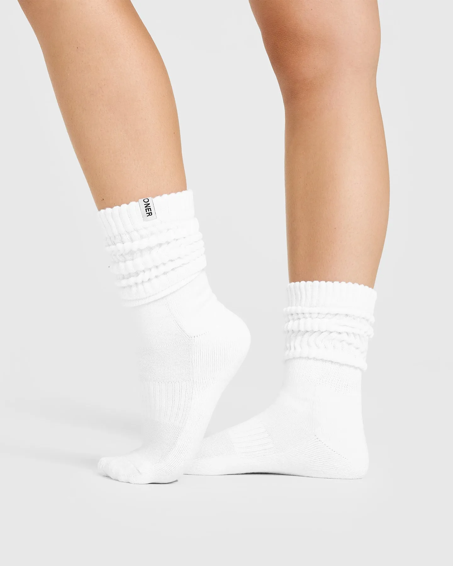 Slouchy Lounge Socks 2 Pack | Sand/ White sold by Oner Active product image thumbnail 4