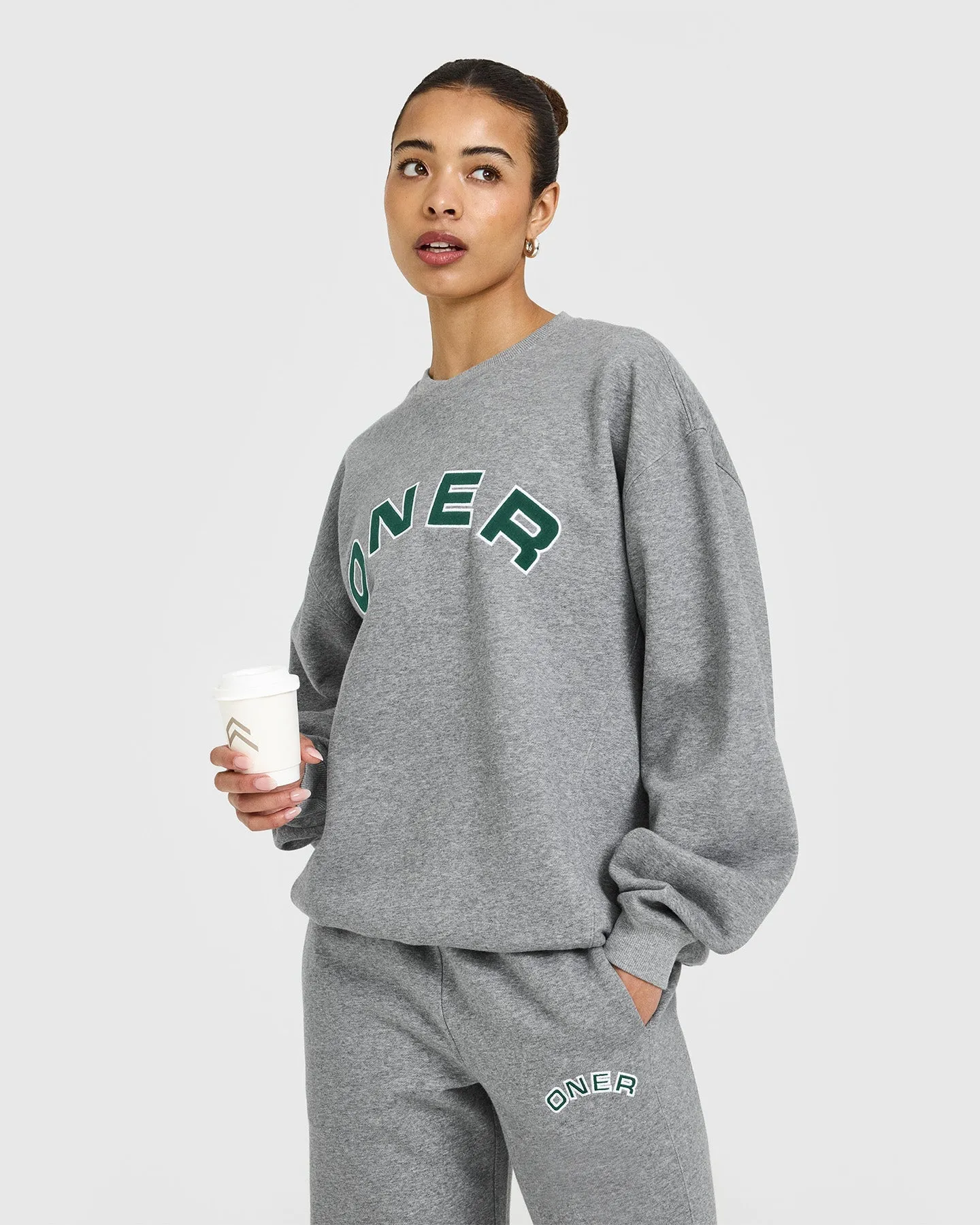 Foundations Straight Leg Joggers with Graphic | Charcoal Marl sold by Oner Active product image thumbnail 5