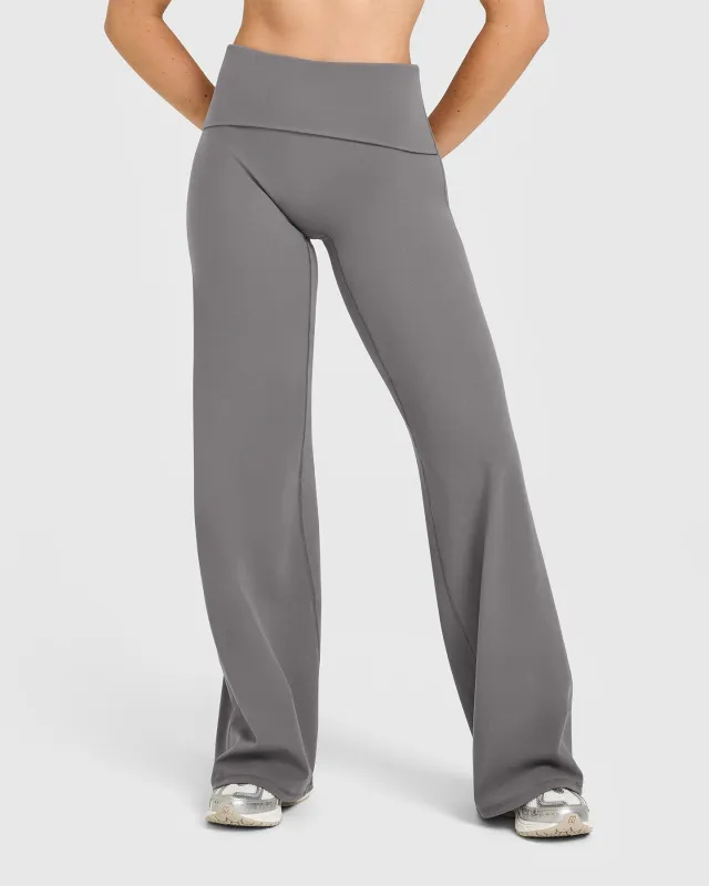 SoftMotion™ Fold Over Straight Leg Bottoms | Ash Grey sold by Oner Active