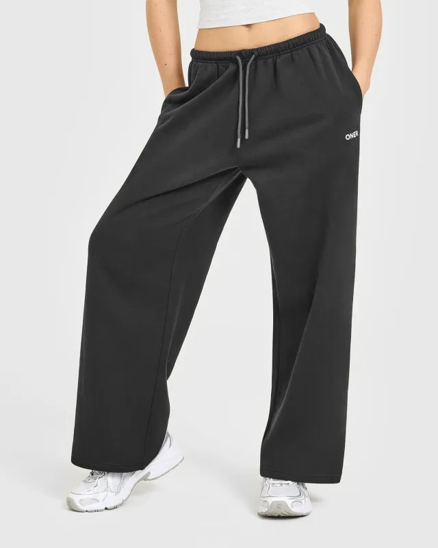 Mid Weight Relaxed Straight Leg Joggers | Soft Black sold by Oner Active