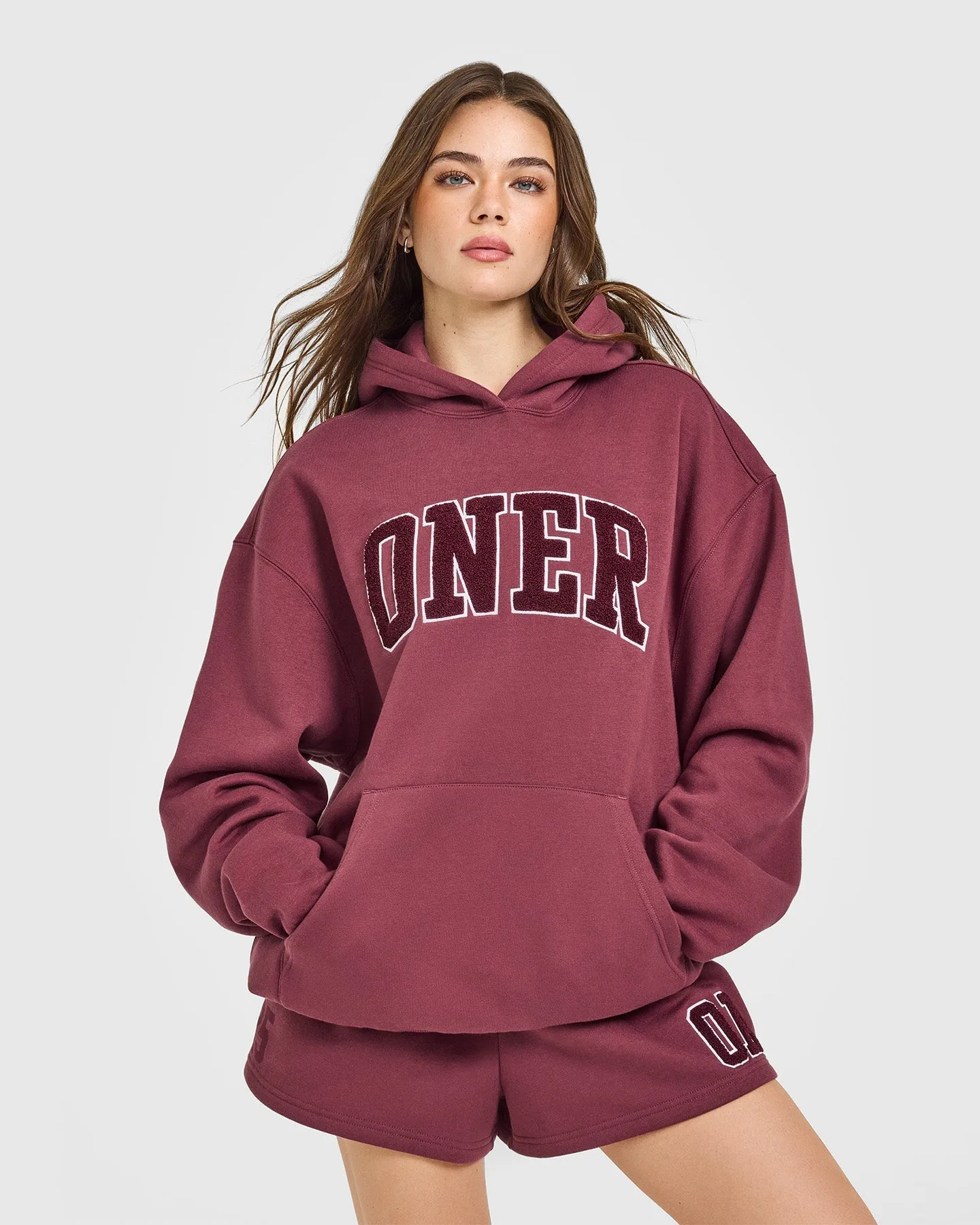 Foundations Oversized Oner 25 Hoodie | Burnt Maroon sold by Oner Active