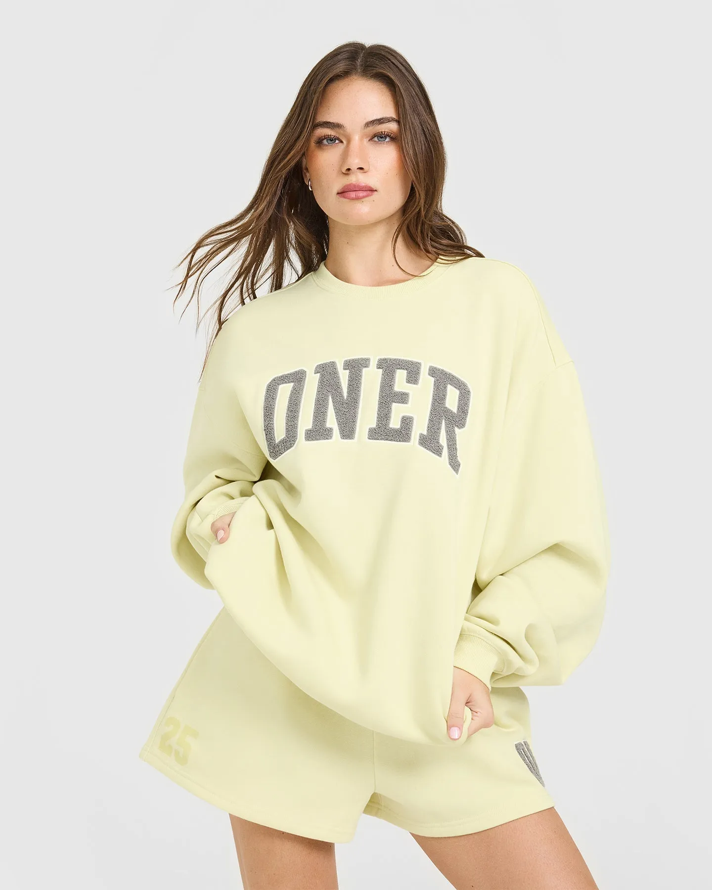 Foundations Oversized Oner 25 Sweatshirt | Pastel Yellow sold by Oner Active