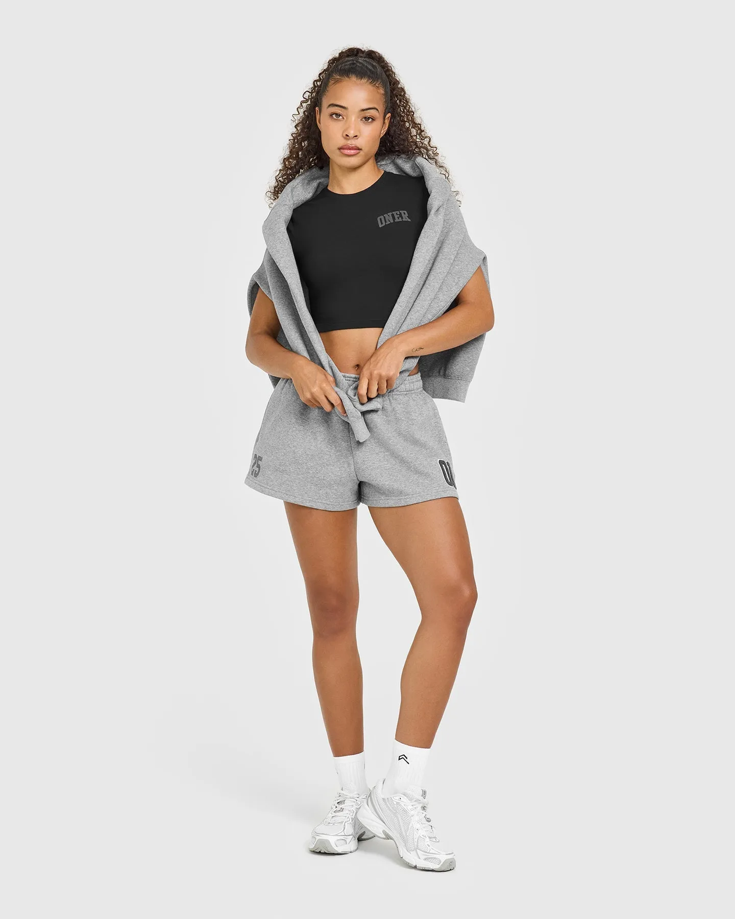 Foundations Oversized Oner 25 Shorts | Charcoal Marl sold by Oner Active product image thumbnail 3