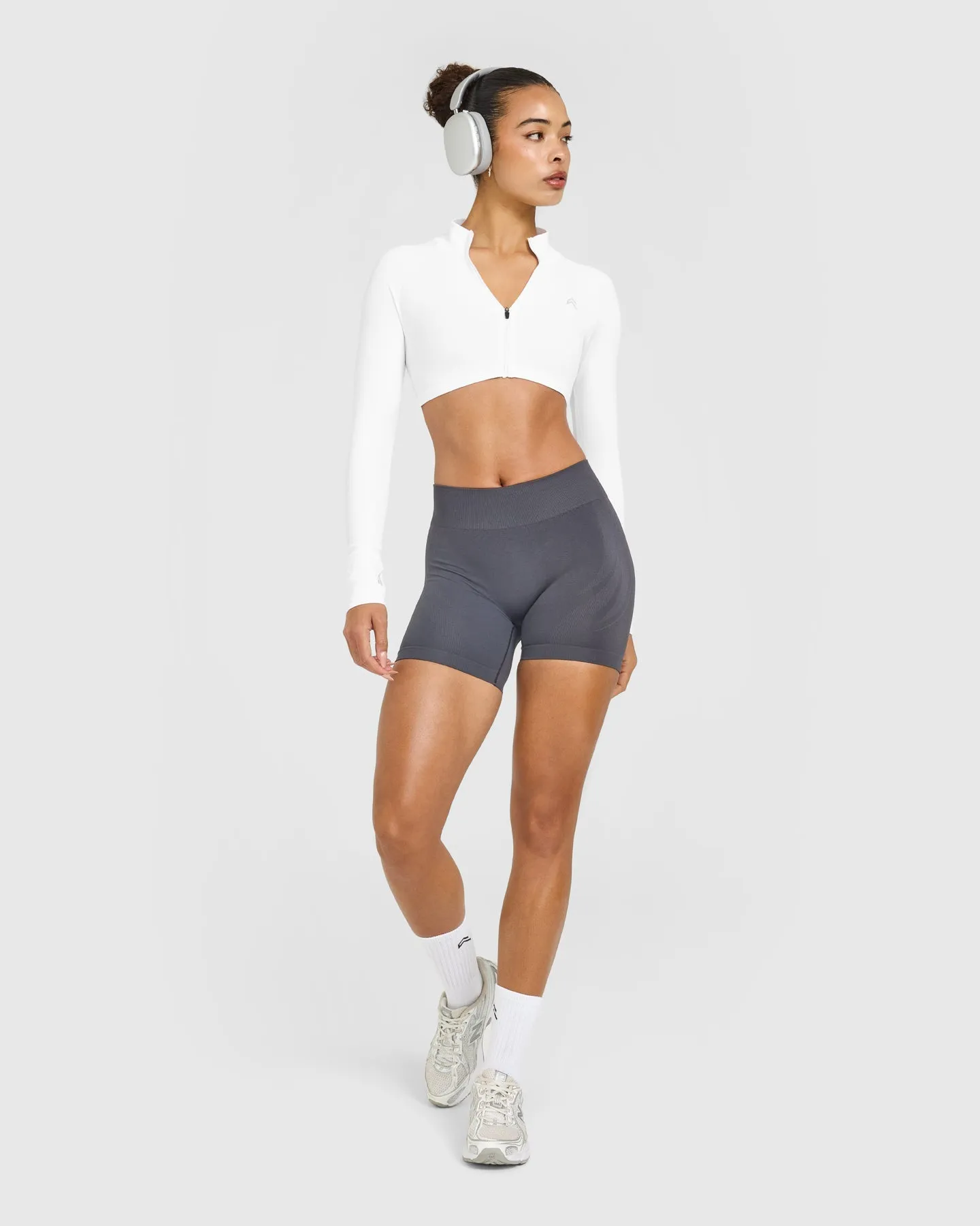 EnhanceLift™ Seamless Crop Jacket | White sold by Oner Active product image thumbnail 3