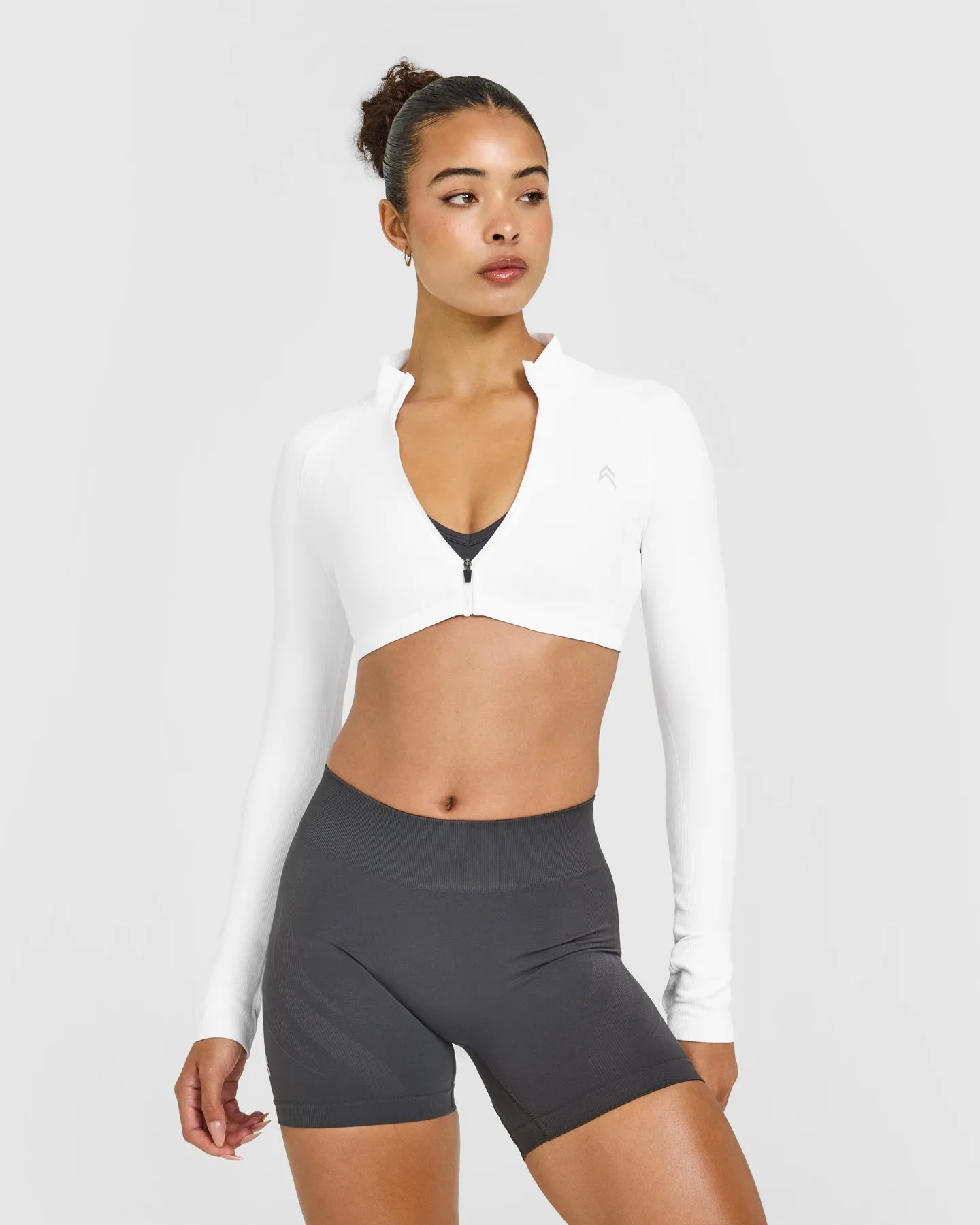 EnhanceLift™ Seamless Crop Jacket | White sold by Oner Active