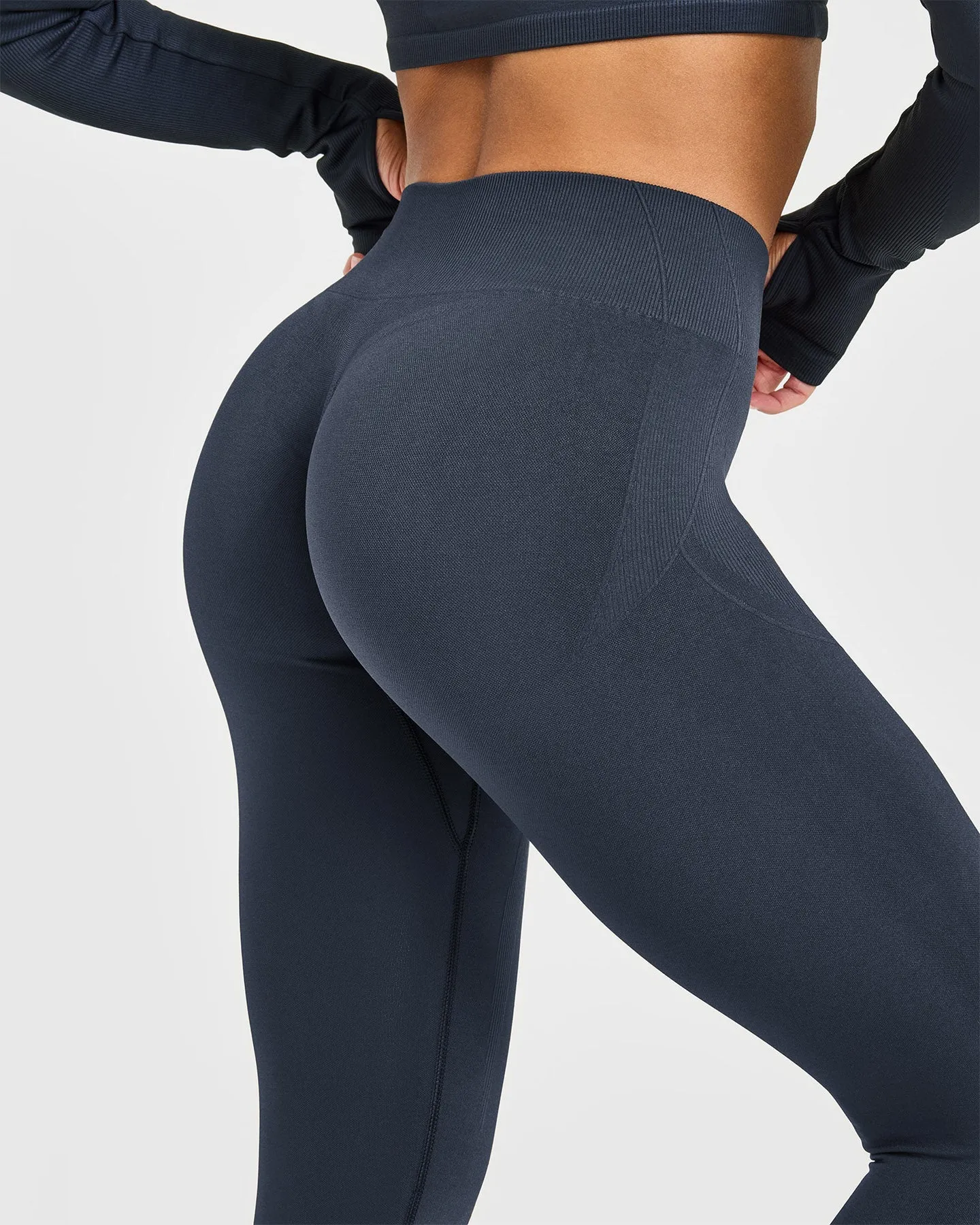 EnhanceLift™ Seamless Leggings with White Logo | True Blue sold by Oner Active product image thumbnail 4
