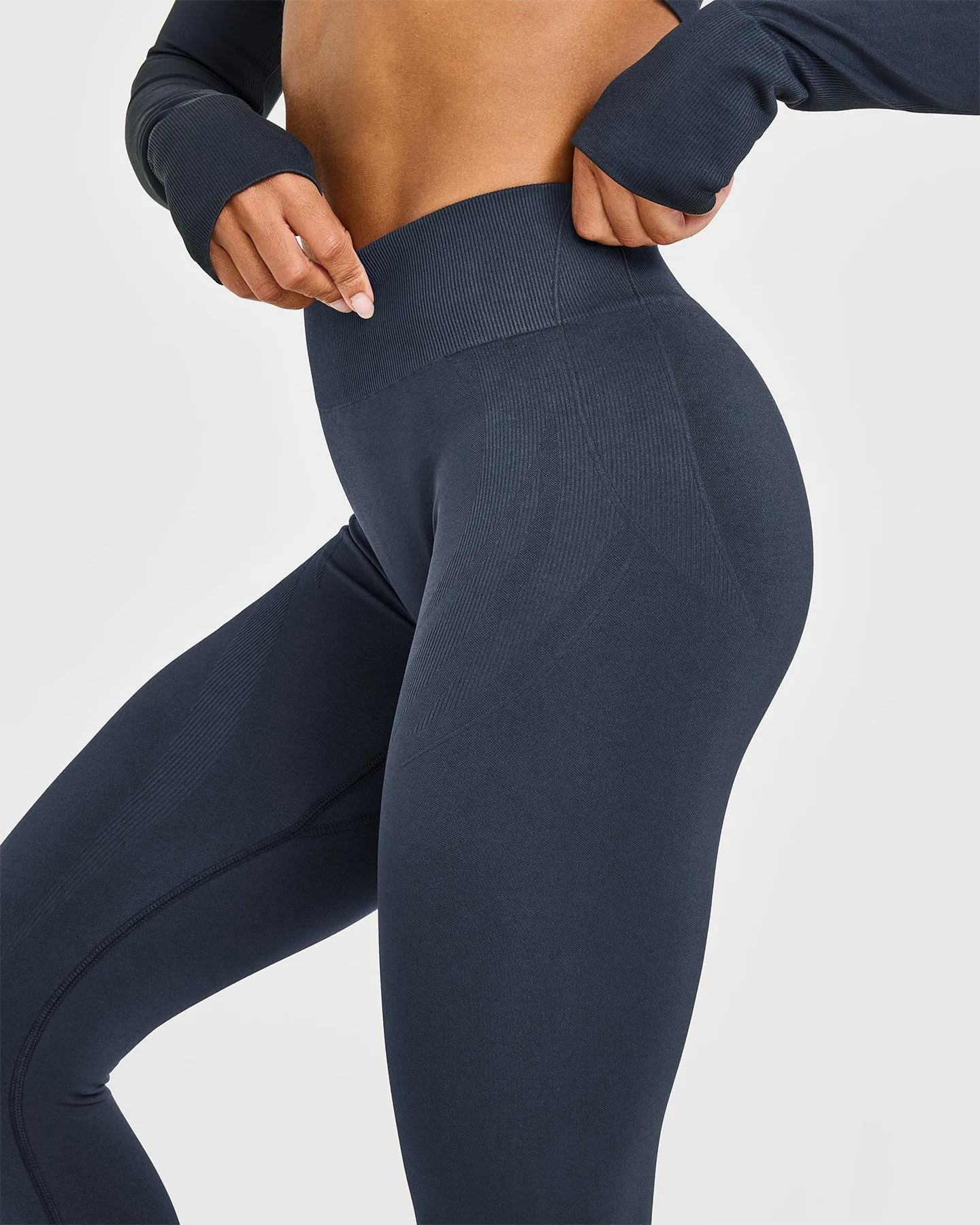 EnhanceLift™ Seamless Leggings with White Logo | True Blue sold by Oner Active product image thumbnail 5