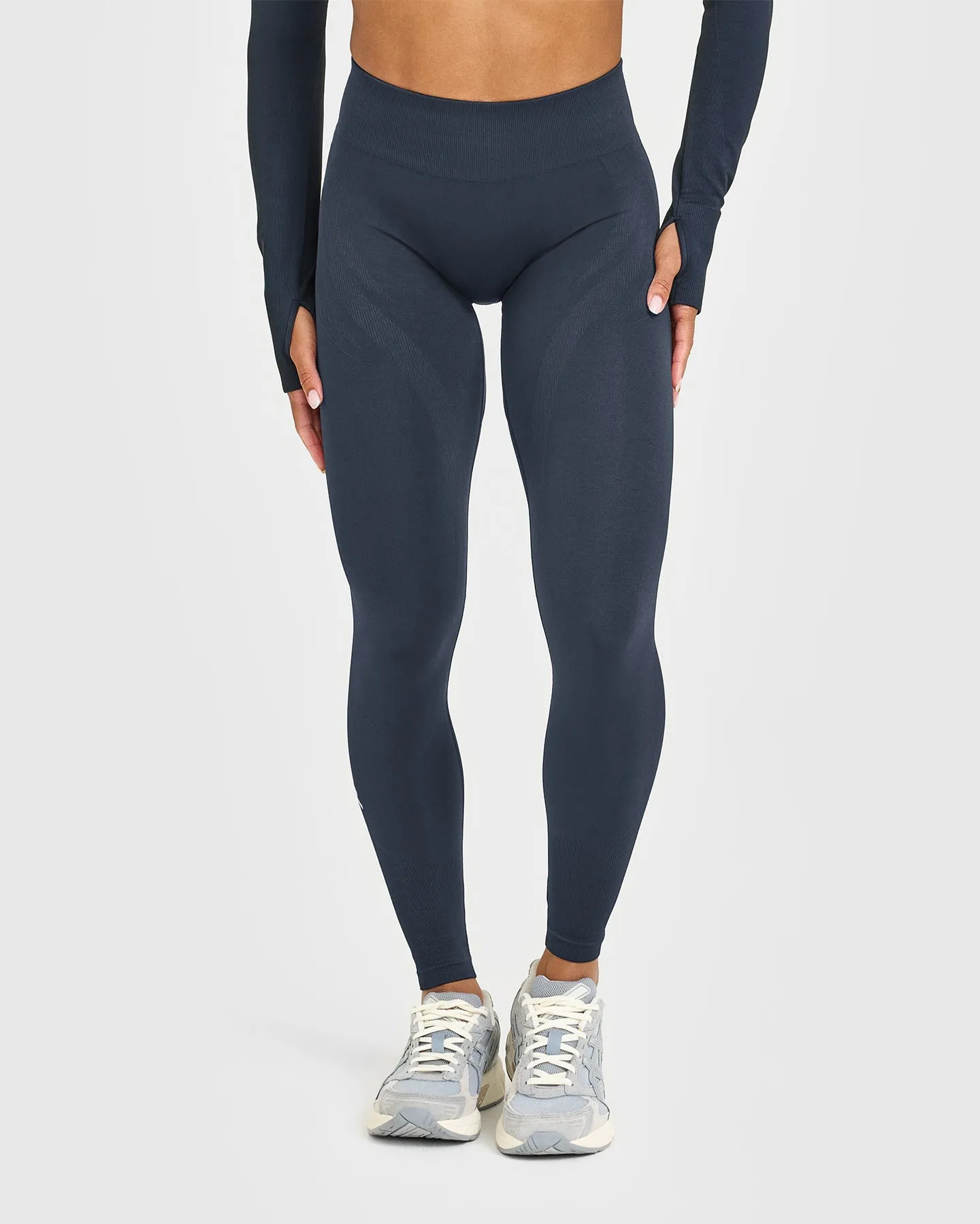 EnhanceLift™ Seamless Leggings with White Logo | True Blue sold by Oner Active product image thumbnail 2