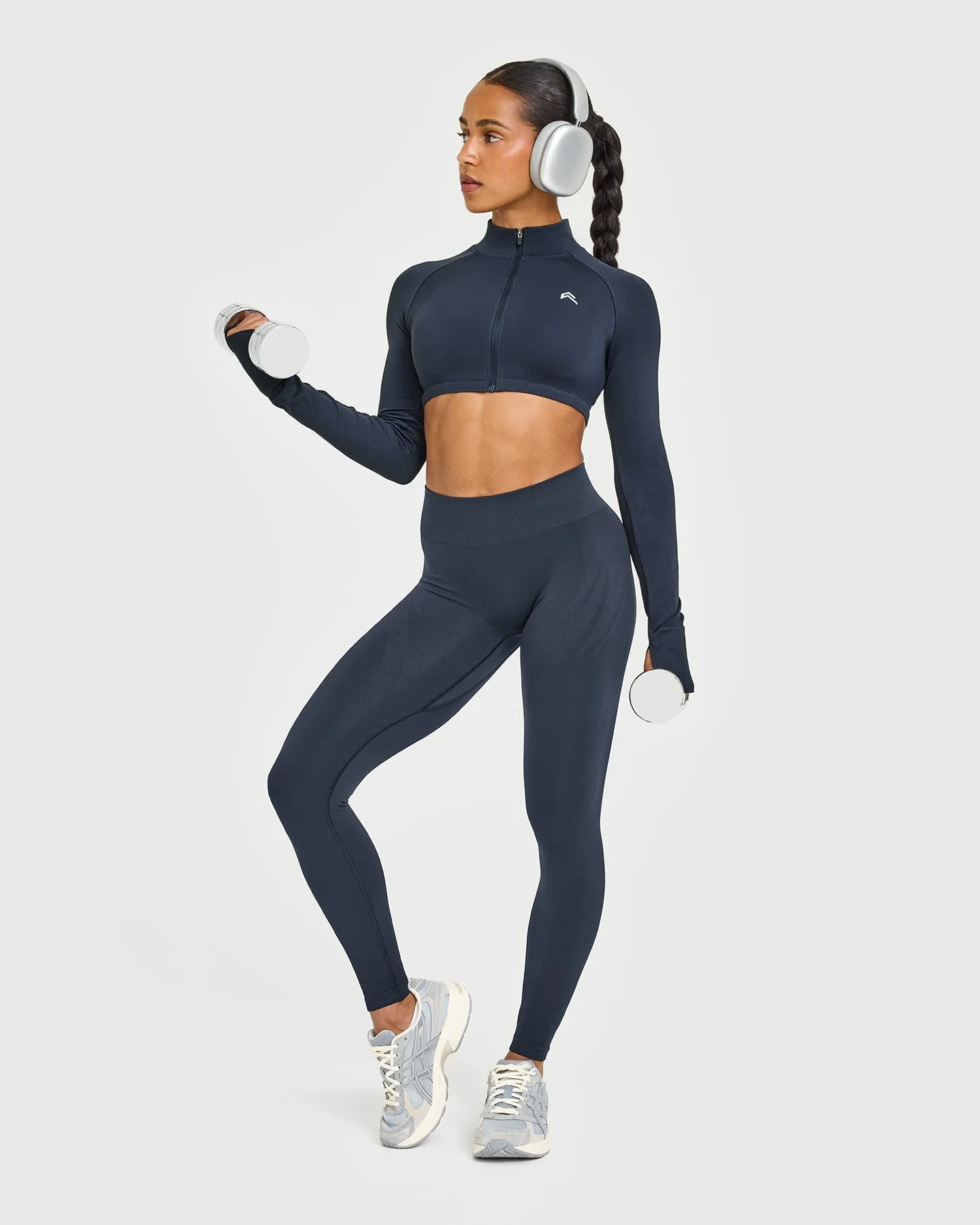 EnhanceLift™ Seamless Leggings with White Logo | True Blue sold by Oner Active product image thumbnail 3