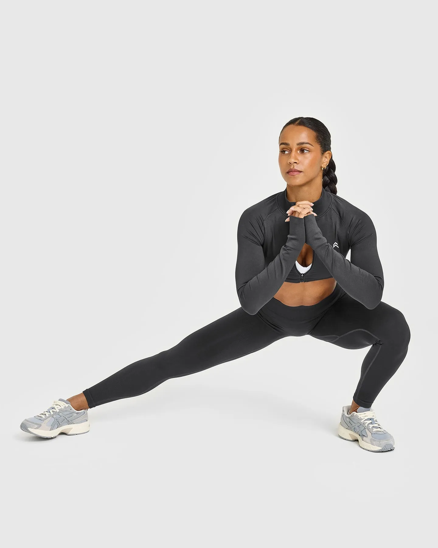 EnhanceLift™ Seamless Leggings with White Logo | Coal sold by Oner Active product image thumbnail 3