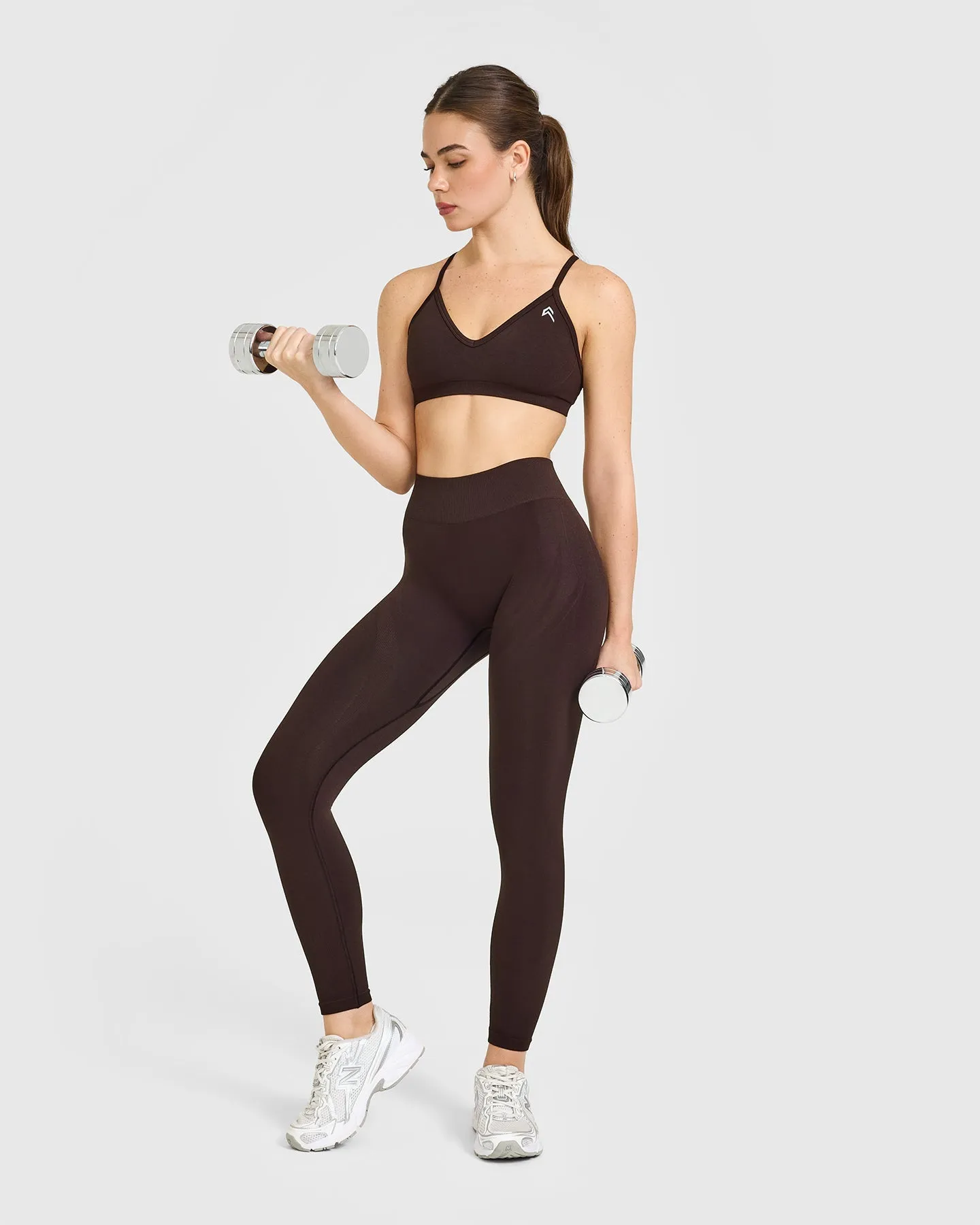 EnhanceLift™ Seamless Leggings with White Logo | Plum Brown sold by Oner Active product image thumbnail 3