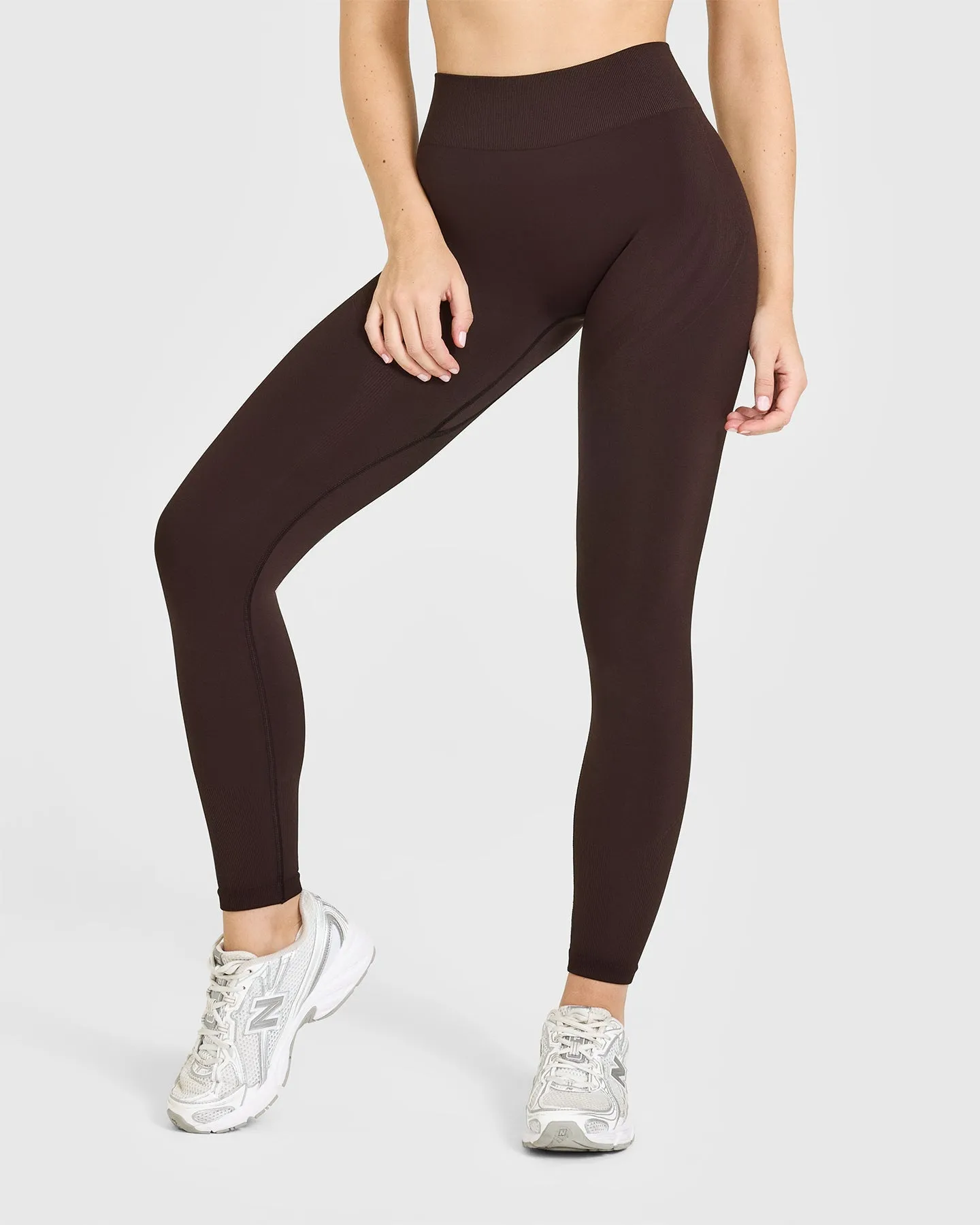EnhanceLift™ Seamless Leggings with White Logo | Plum Brown sold by Oner Active product image thumbnail 2