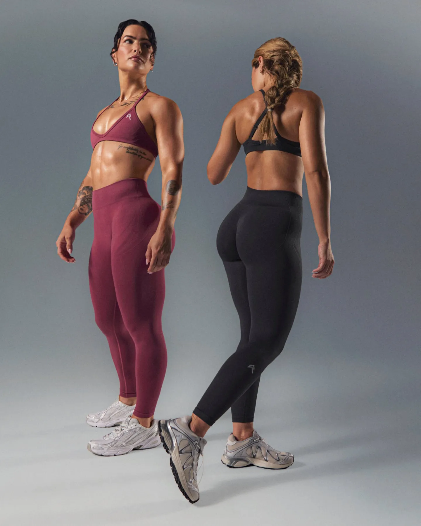 EnhanceLift™ Seamless Leggings with White Logo | Burnt Maroon sold by Oner Active product image thumbnail 2