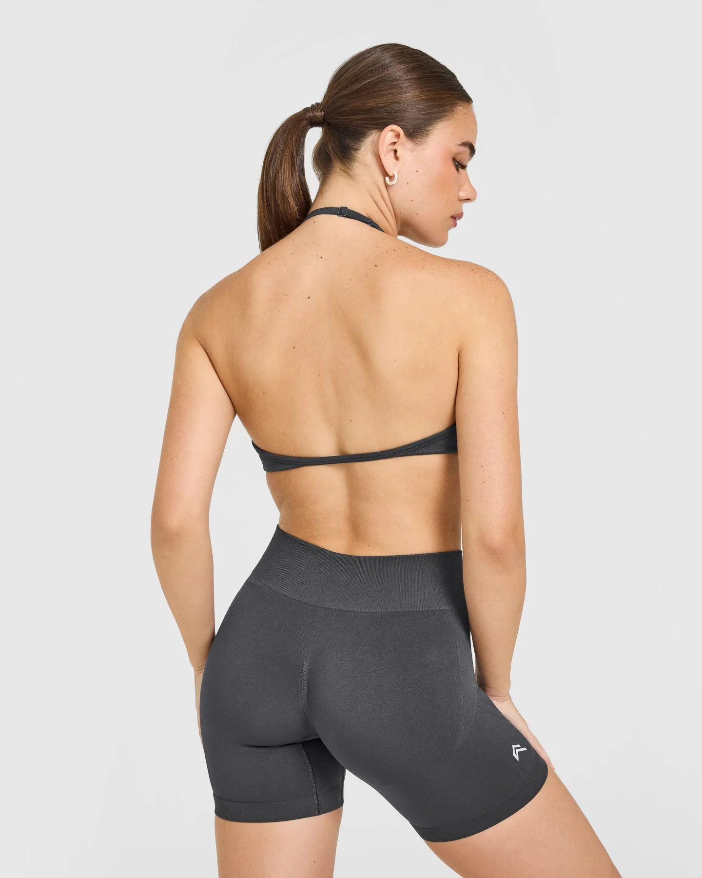 EnhanceLift™ Seamless Minimal Halter Neck Bralette | Coal sold by Oner Active product image thumbnail 2