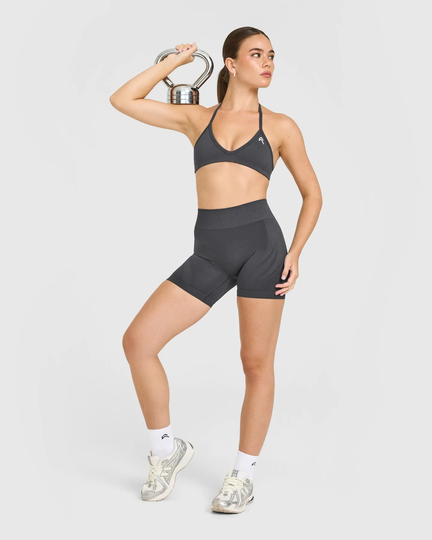 EnhanceLift™ Seamless Minimal Halter Neck Bralette | Coal sold by Oner Active product image thumbnail 3