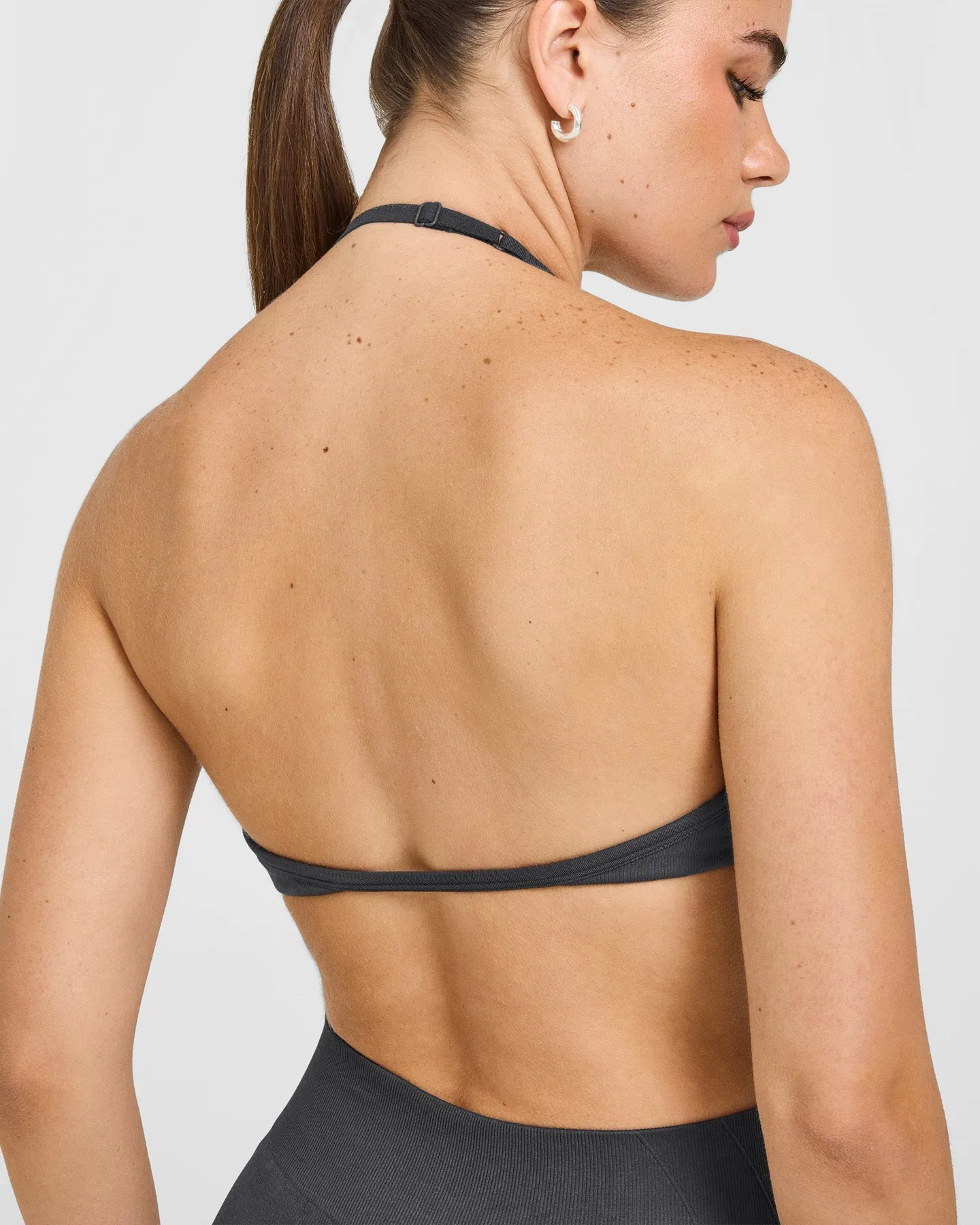 EnhanceLift™ Seamless Minimal Halter Neck Bralette | Coal sold by Oner Active product image thumbnail 4