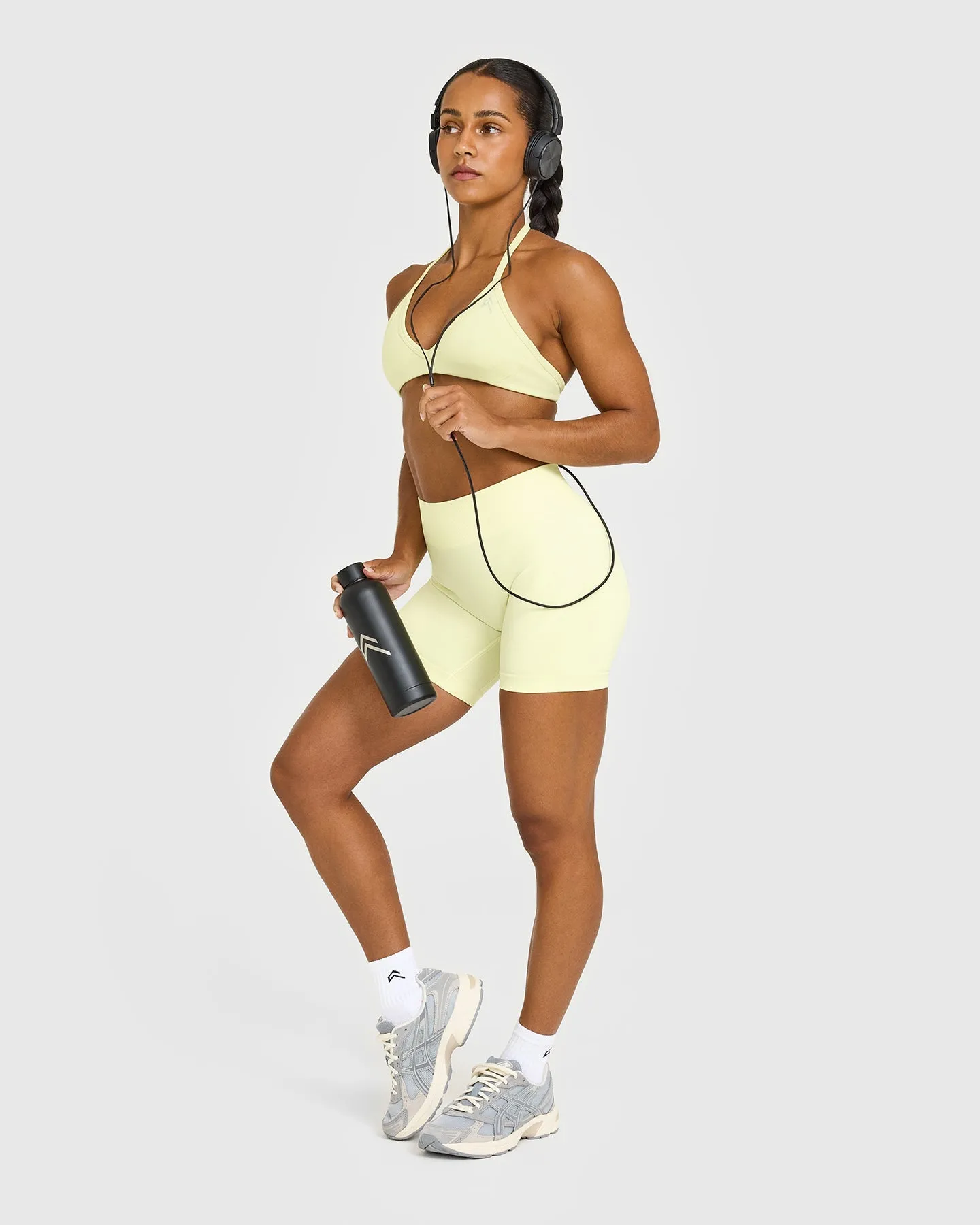 EnhanceLift™ Seamless Minimal Halter Neck Bralette | Pastel Yellow sold by Oner Active product image thumbnail 3