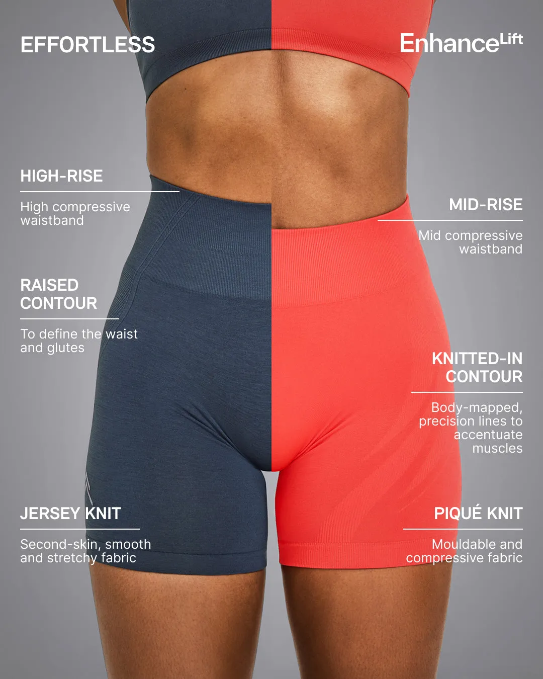 EnhanceLift™ Seamless Shorts with White Logo | True Blue sold by Oner Active product image thumbnail 3