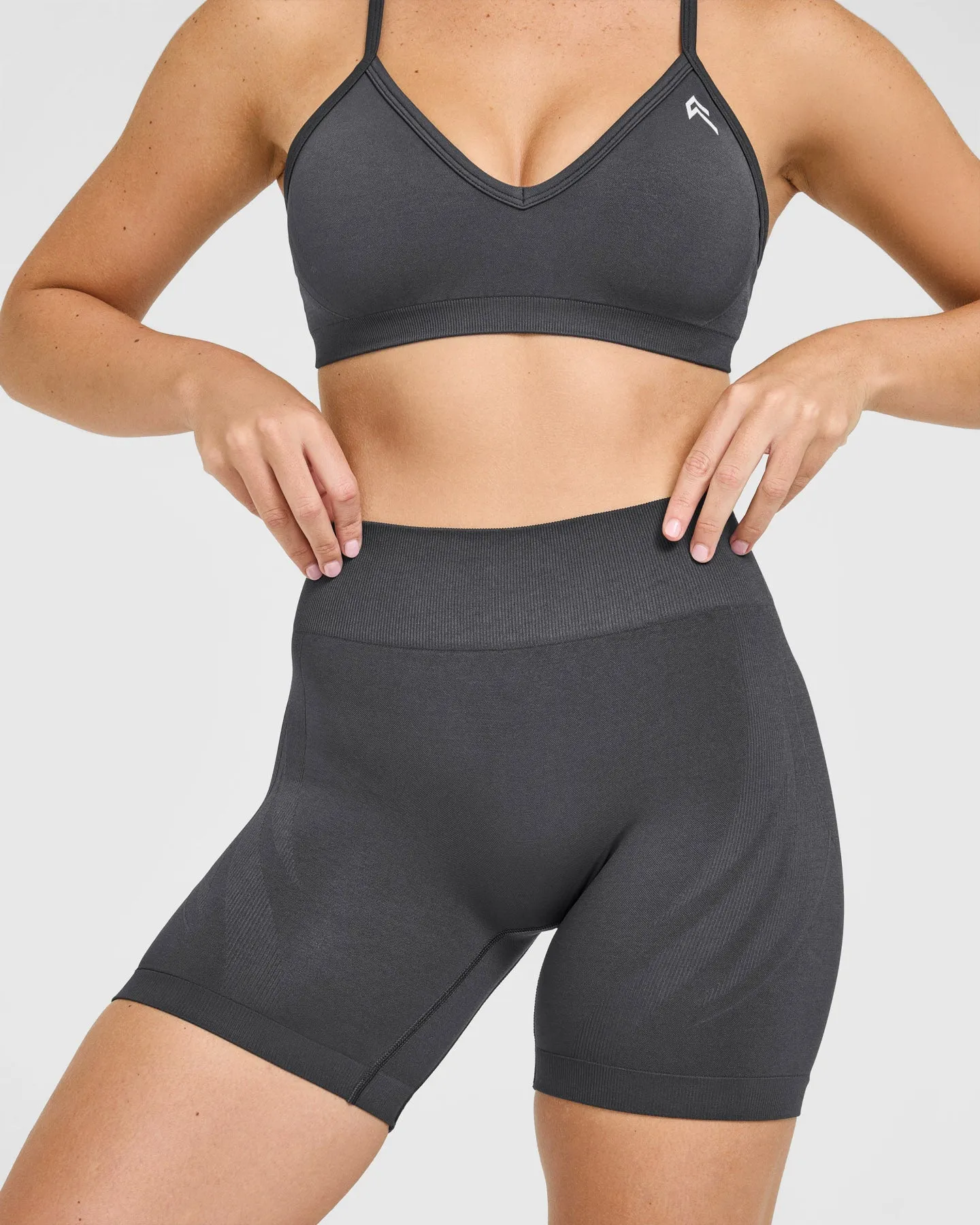 EnhanceLift™ Seamless Shorts with White Logo | Coal sold by Oner Active product image thumbnail 5