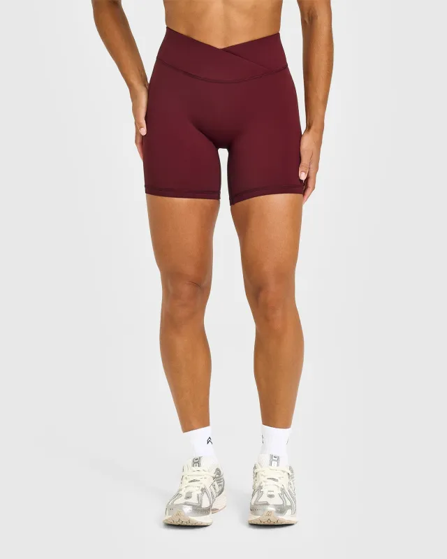 Unified Wrap Shorts White Logo 6" | Rosewood made by Oner Active