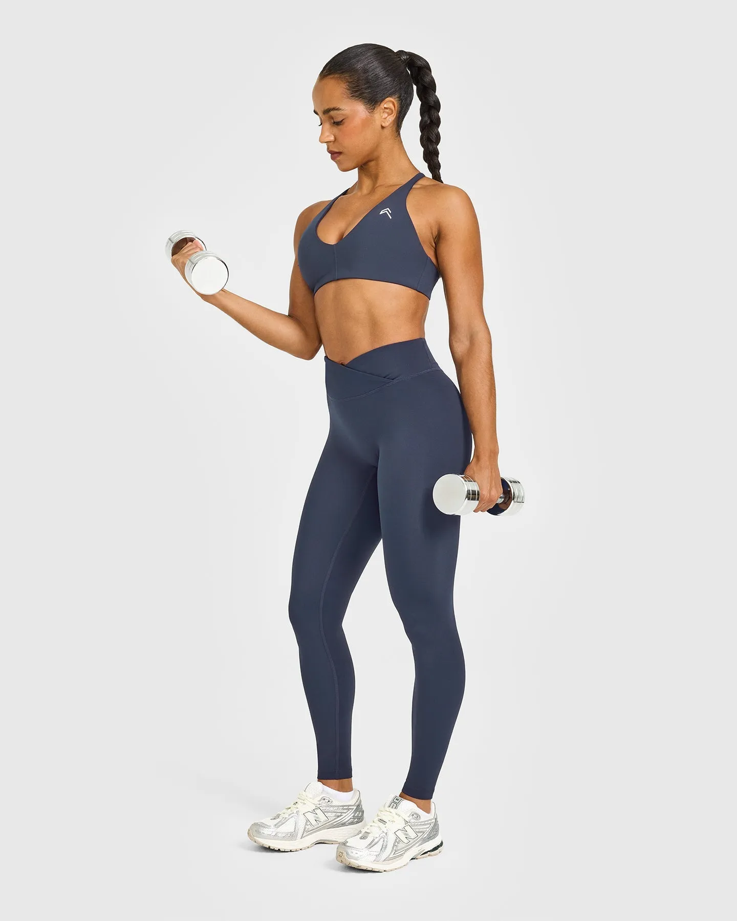 Unified Wrap Leggings White Logo | True Blue sold by Oner Active product image thumbnail 3