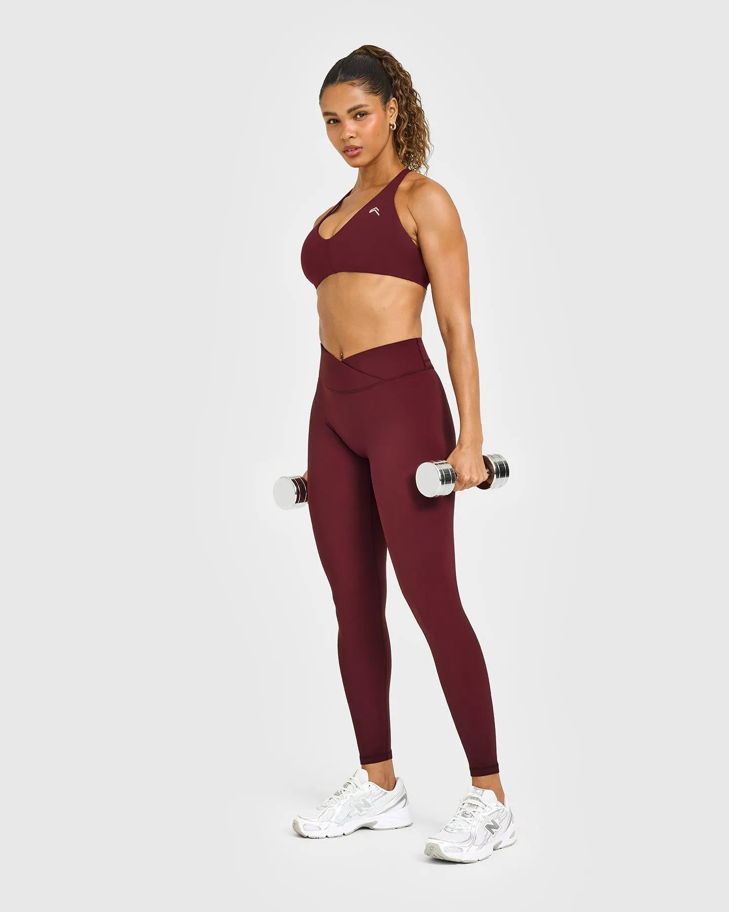Unified Wrap Leggings White Logo | Rosewood sold by Oner Active product image thumbnail 3