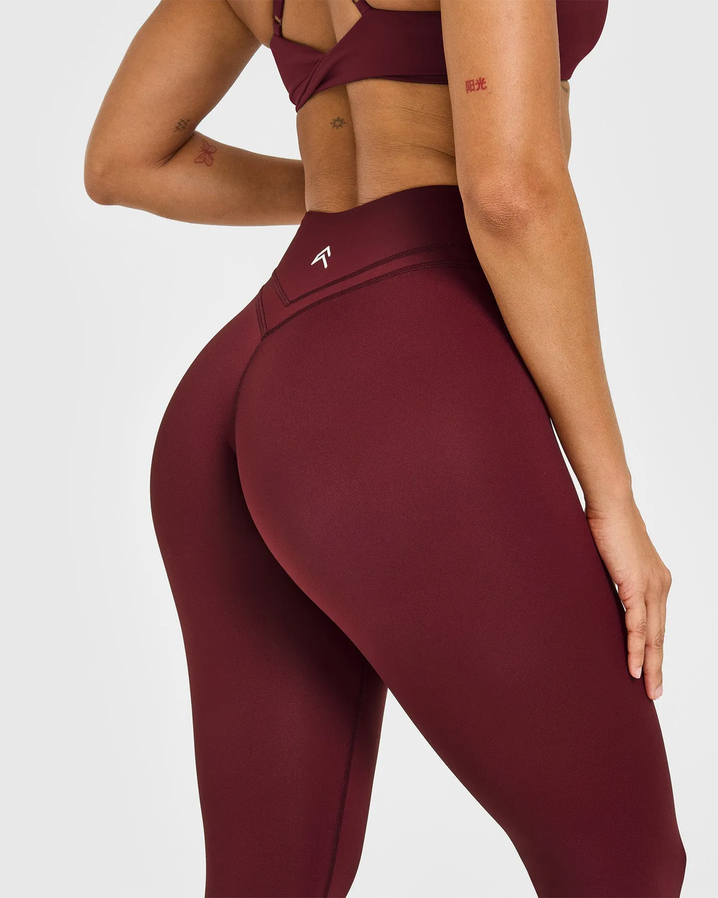 Unified Wrap Leggings White Logo | Rosewood sold by Oner Active product image thumbnail 4