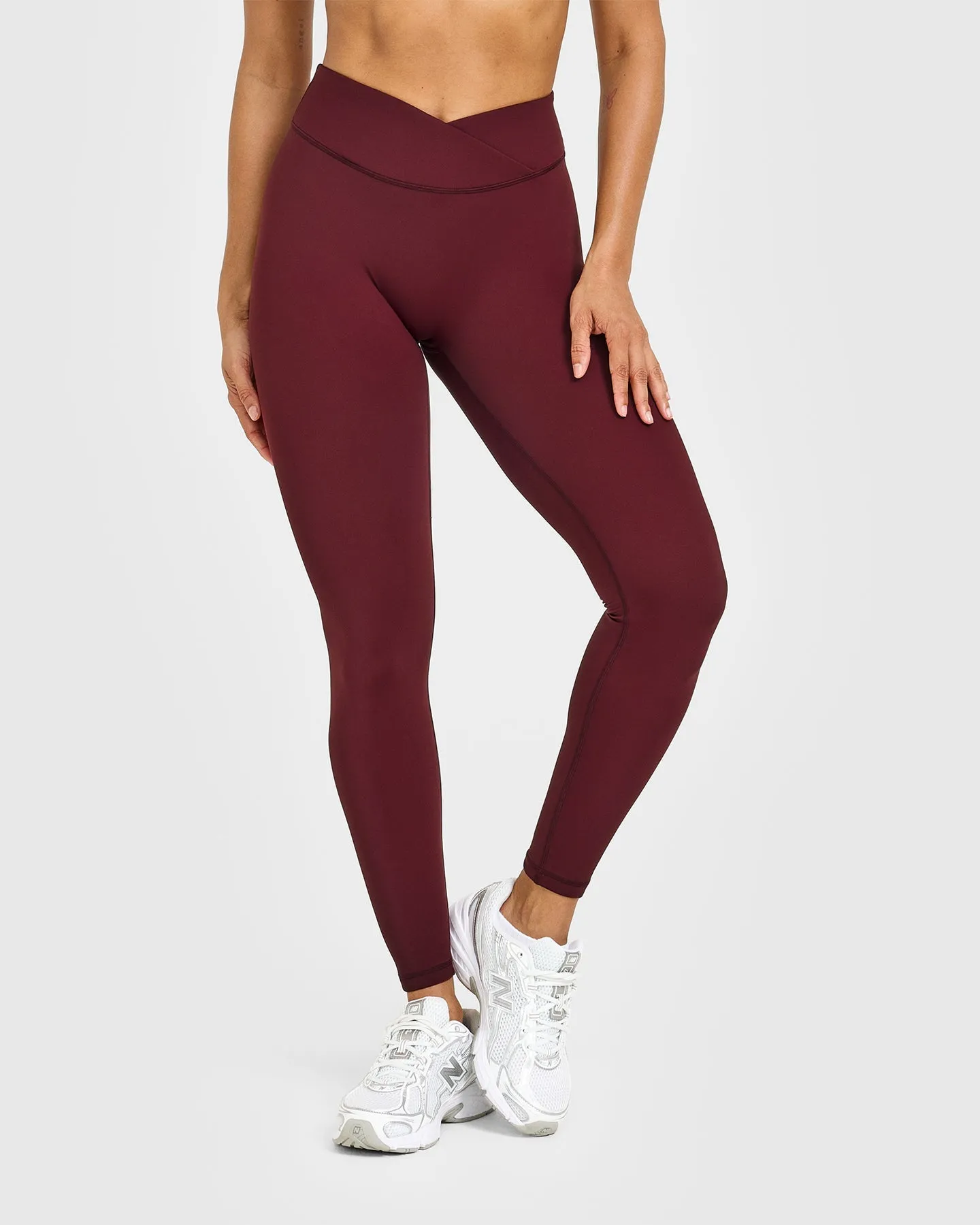 Unified Wrap Leggings White Logo | Rosewood sold by Oner Active