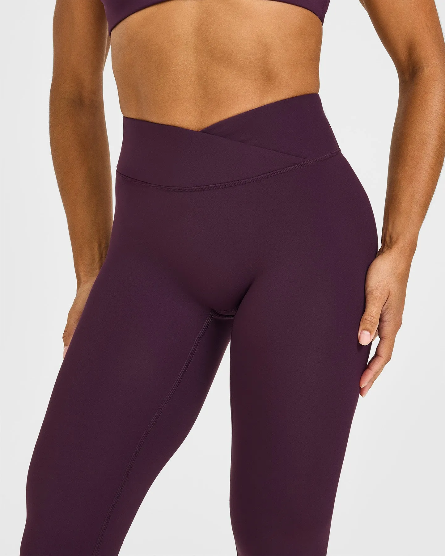 Unified Wrap Leggings White Logo | Blackberry Purple sold by Oner Active product image thumbnail 5