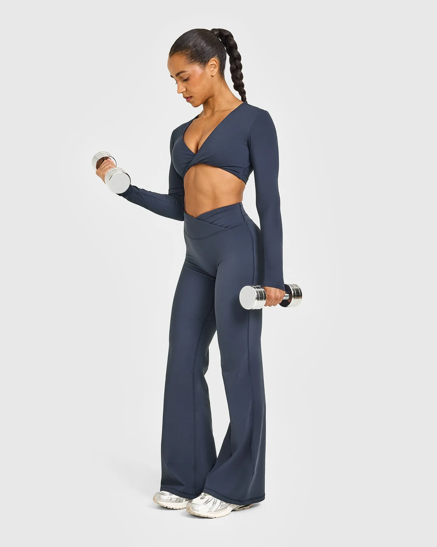 Unified Twist Front Long Sleeve Crop Top | True Blue sold by Oner Active product image thumbnail 3