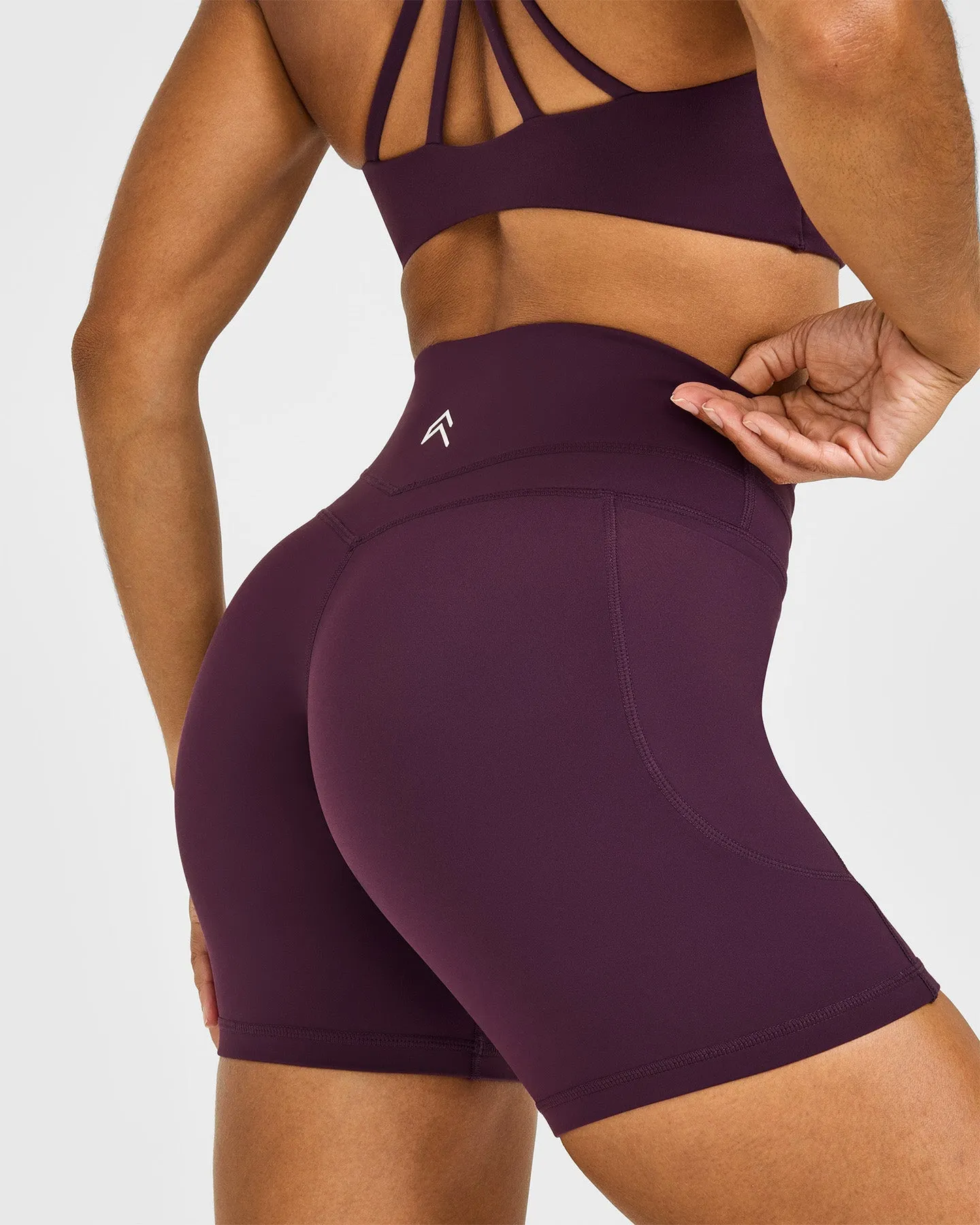 Unified High Waisted Pocket Shorts 6" | Blackberry Purple sold by Oner Active product image thumbnail 4