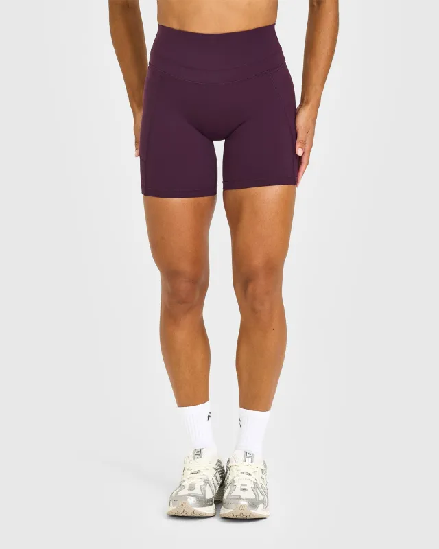 Unified High Waisted Pocket Shorts 6" | Blackberry Purple sold by Oner Active