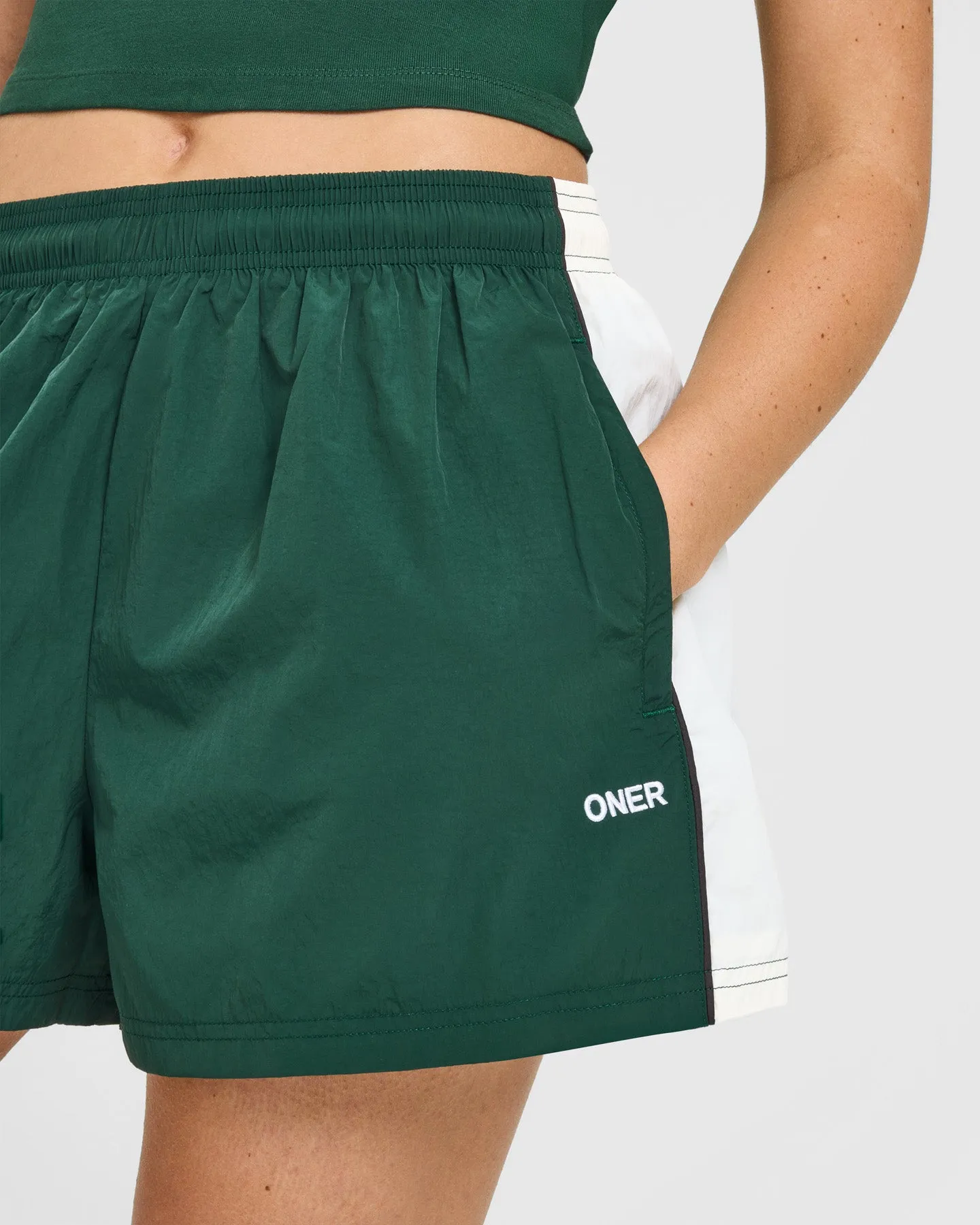 Oversized Piped Woven Track Shorts | Racing Green sold by Oner Active product image thumbnail 4