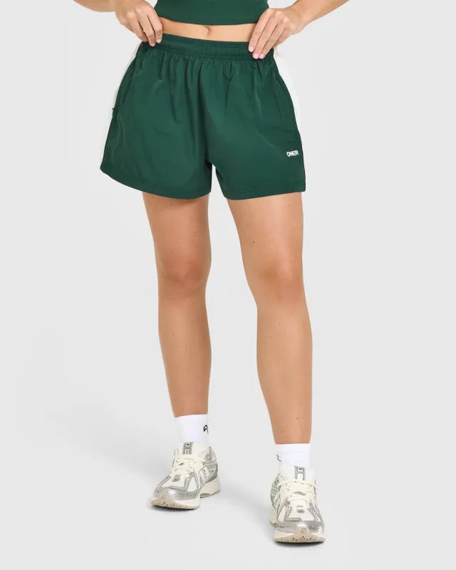 Oversized Piped Woven Track Shorts | Racing Green sold by Oner Active