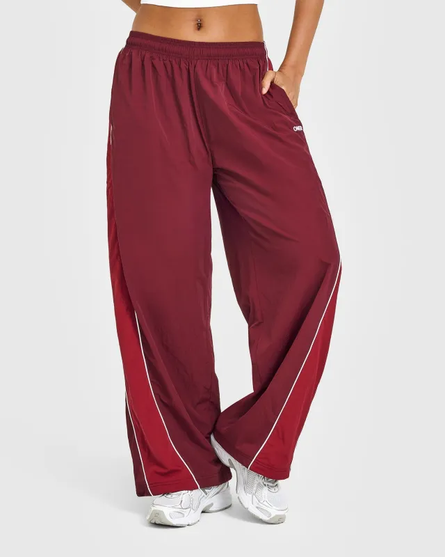 Oversized Piped Woven Straight Leg Track Bottoms | Rosewood sold by Oner Active