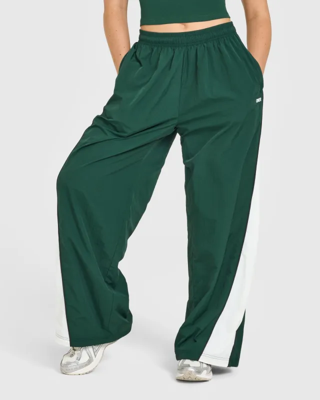 Oversized Piped Woven Straight Leg Track Bottoms | Racing Green sold by Oner Active